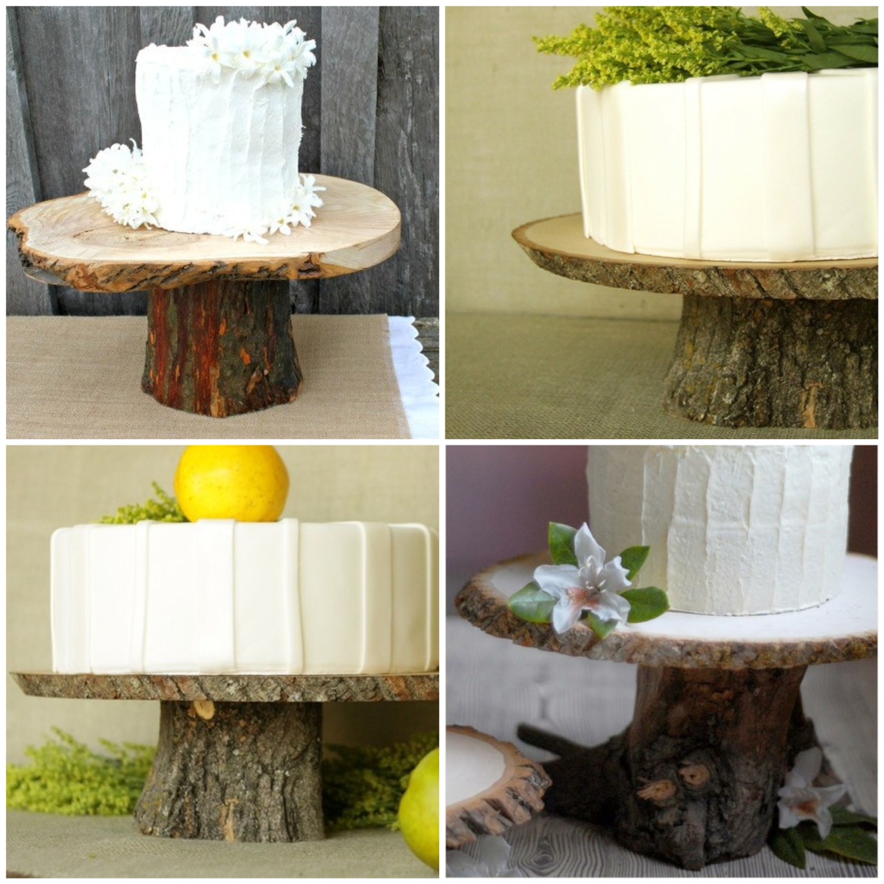 Rustic Wood Wedding Cake Stand 6