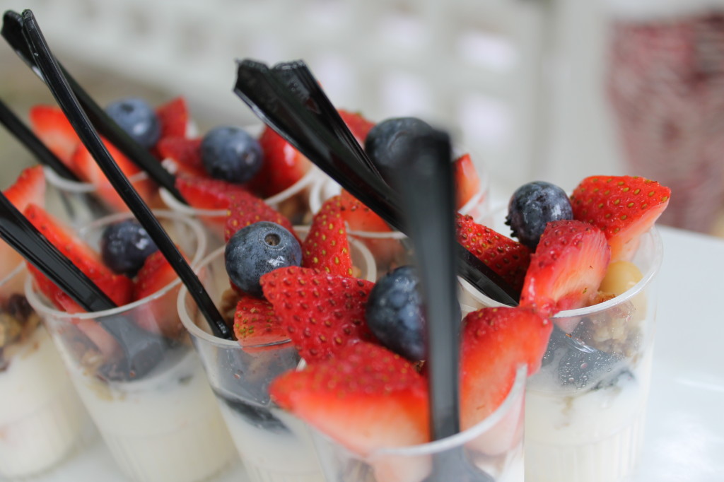 Miami Beach Swim Week MBFWSWIM Fashion Tory Burch yogurt parfait granola strawberries
