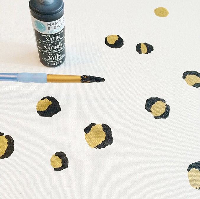 DIY Painted Leopard Spots Canvas Glitter Inc