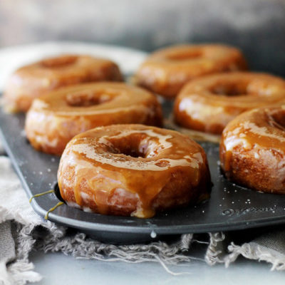 Salted Caramel-Glazed Pumpkin Donuts