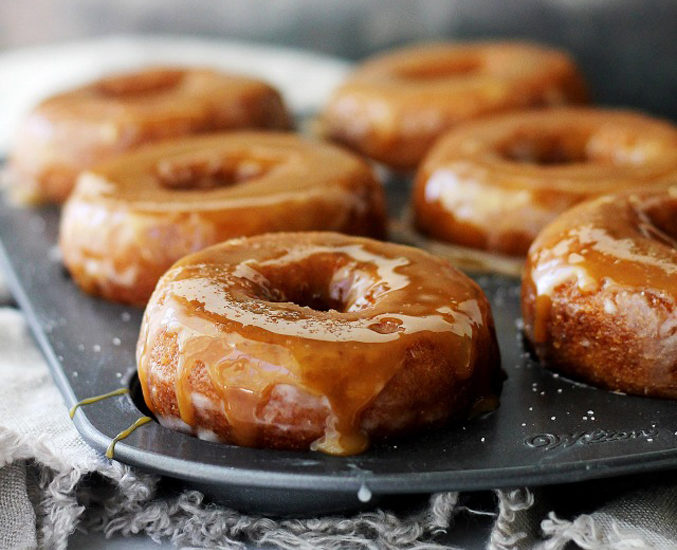 Salted Caramel-Glazed Pumpkin Donuts