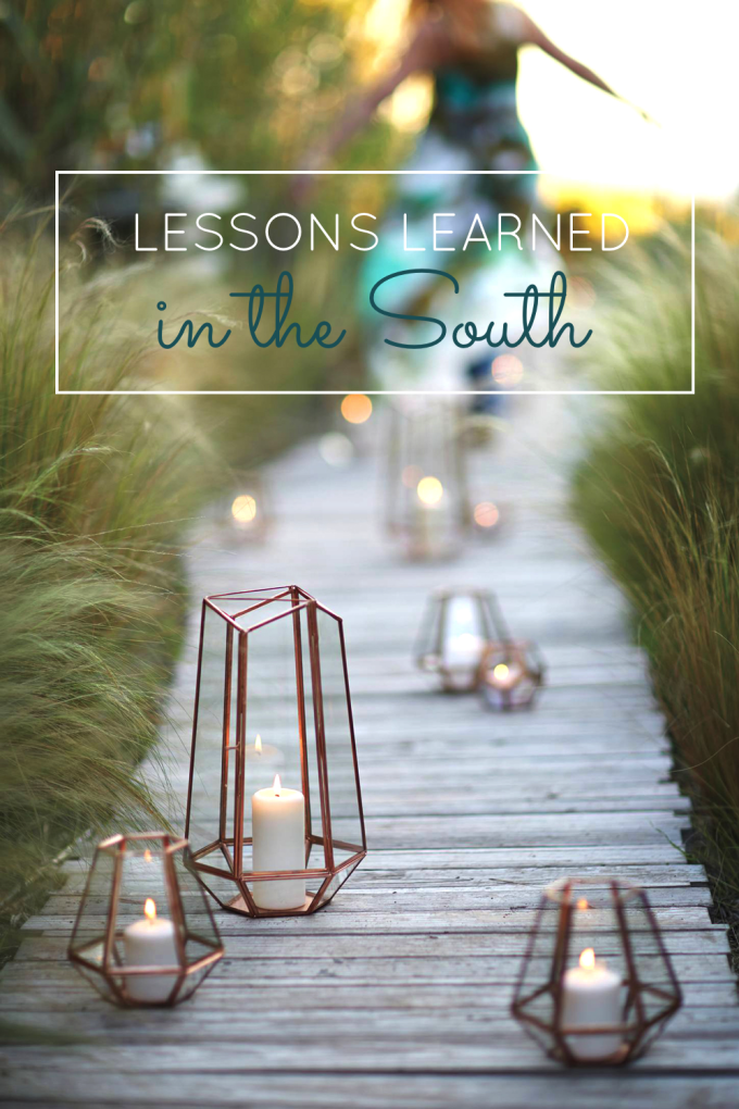 woman walking in pathway with lanterns sharing lessons a city girl has learned