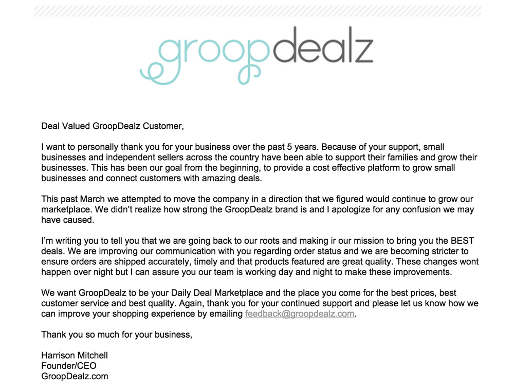 The-Business-of-Blogging---Knowing-When-to-Go-Back-to-Basics---groopdealz-customer-e-mail