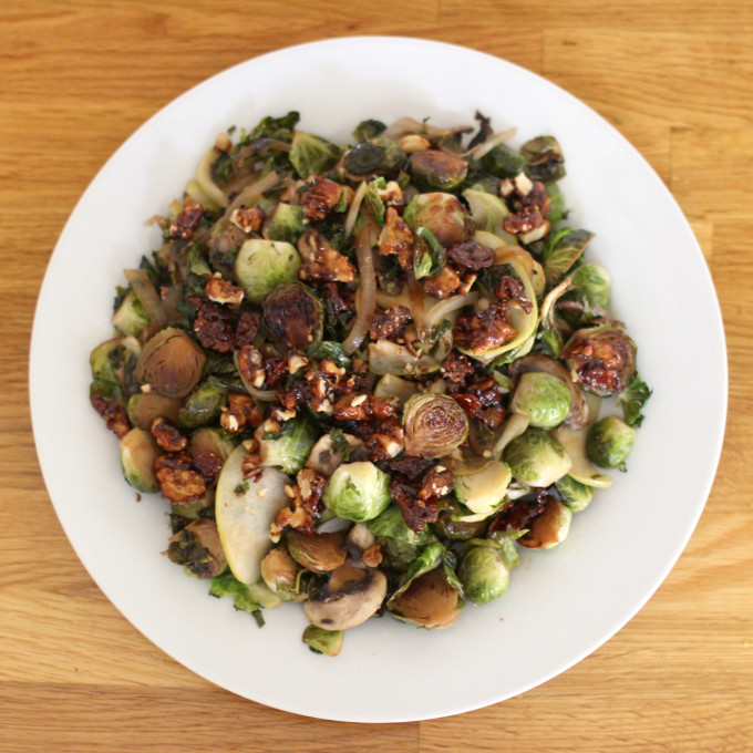 Brussels Sprouts with Candied Bacon & Walnuts Glitter, Inc.