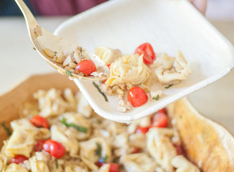 Caprese Tortellini Salad with Toasted Pinenuts, Fresh Mozzarella & Grape Tomatoes Recipe