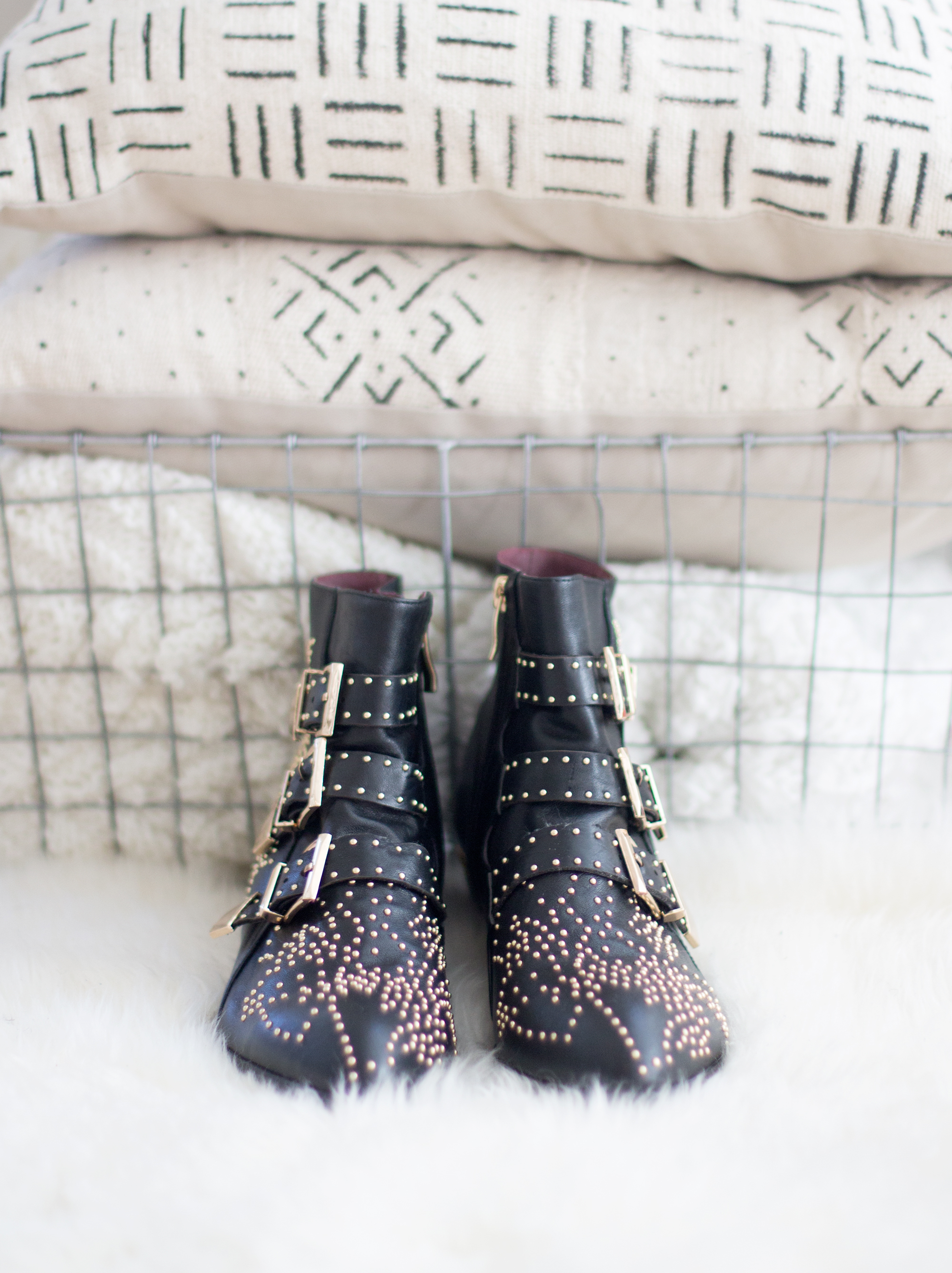 chloe studded booties