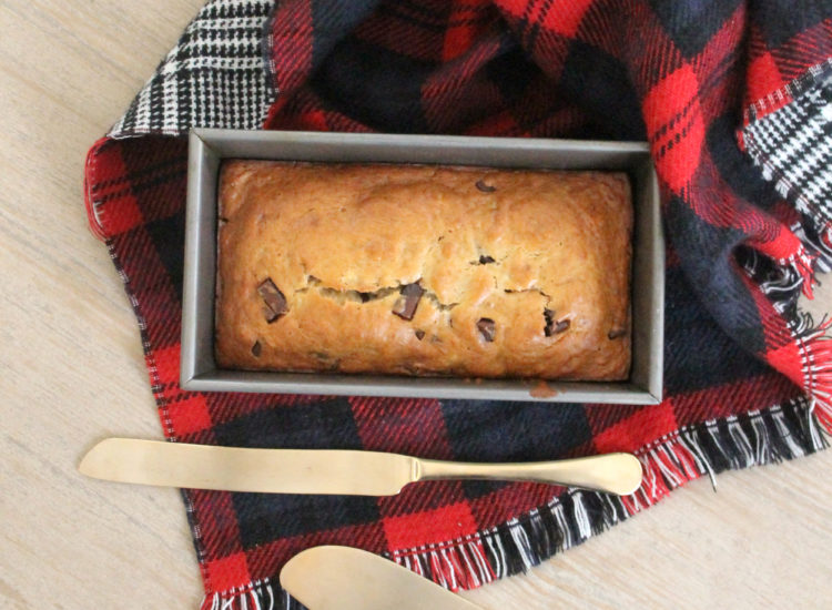 Vegan Chocolate Chunk Banana Bread - tender, moist, and totally delicious! (You'd never know it was missing butter and eggs.)
