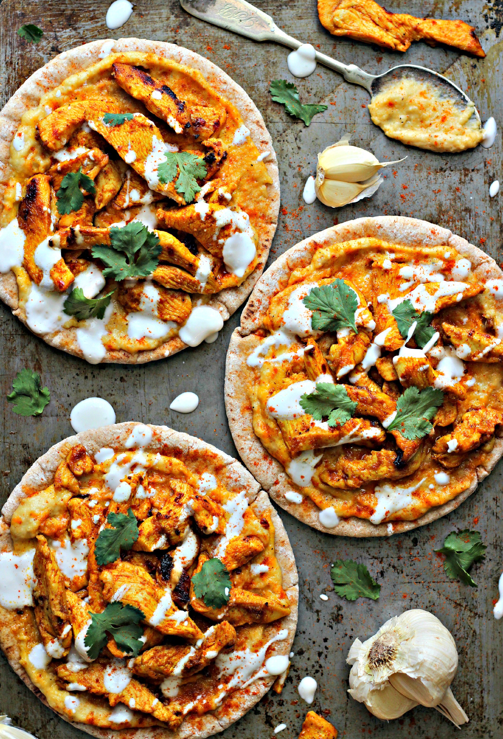 Chicken Shawarma with Hummus on Pita - 20 Amazing Ways to Eat Hummus (that will become instant favorites in your house!) Snuck into sandwiches, a substitute pizza sauce, a base for salad dressing, in soups, chocolate hummus, and even cooked right into pancakes; after scrolling through these recipes you'll be craving hummus like none other. Click through for the recipes.