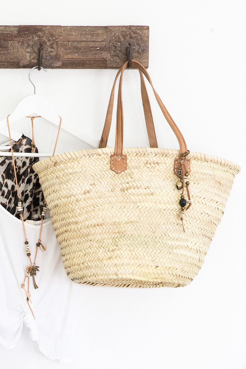 15 Favorite French Market Baskets, like this Leather & Seagrass Tote Basket