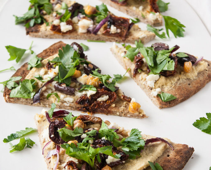 Mediterranean Hummus Pizza