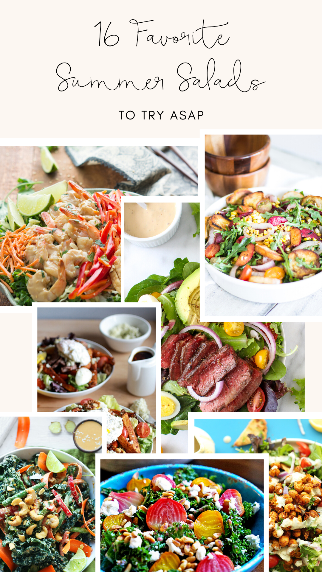 My favorite new summer salad recipes to whip up all summer long; brilliant protein and dressing recipes included. These are salads you are sure to love. | glitterinc.com | @glitterinc