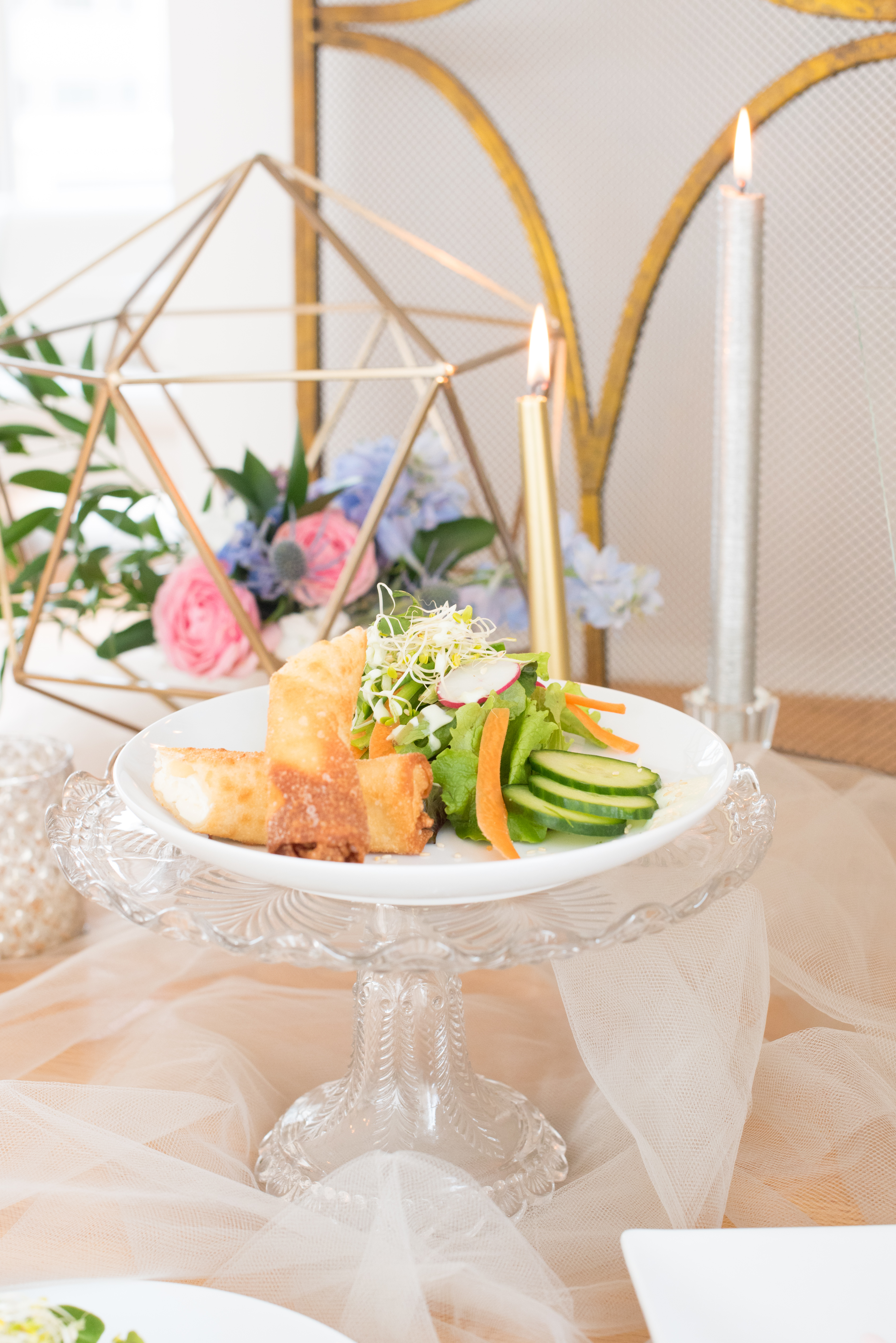 Behind-the-Scenes of a DIY Paper-Crafted Styled Wedding Shoot in The Year's Pantone Colors, Serenity and Rose Quartz, at the Glassbox in Downtown Raleigh North Carolina