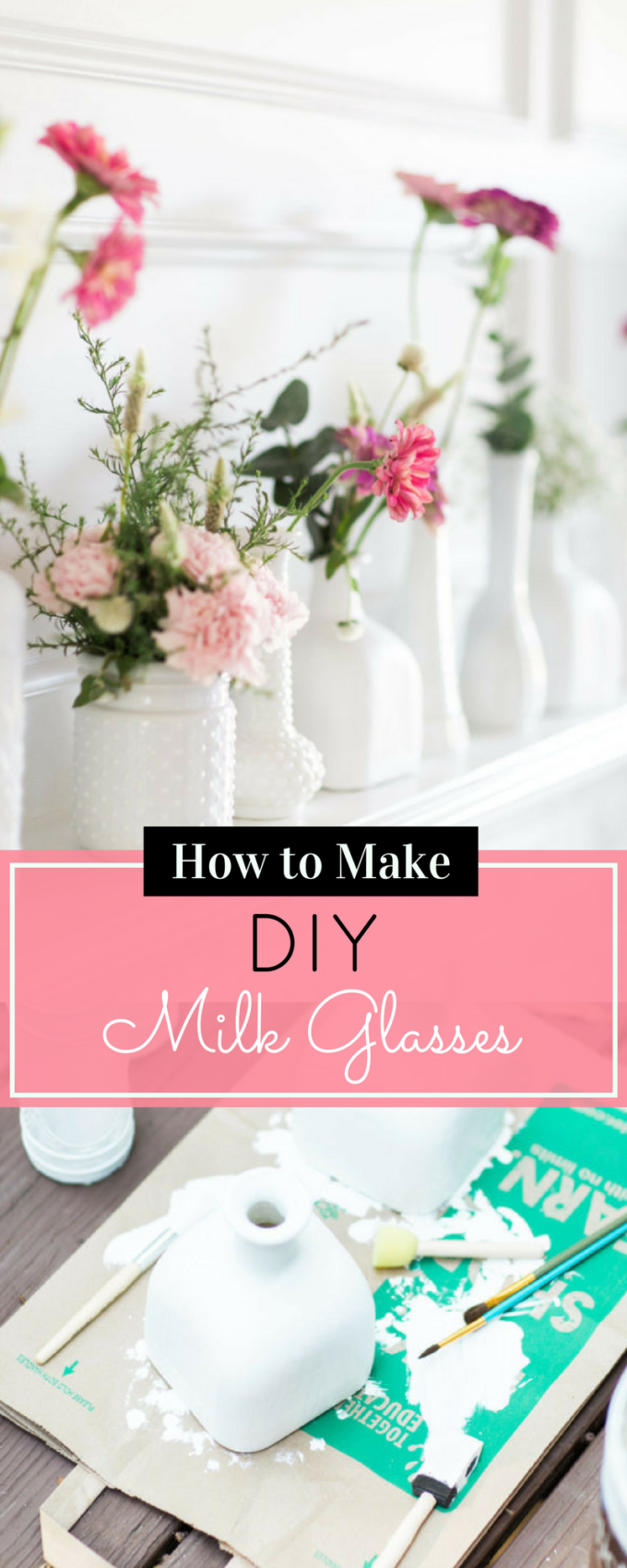 How to Make DIY Milk Glass Glitter, Inc.