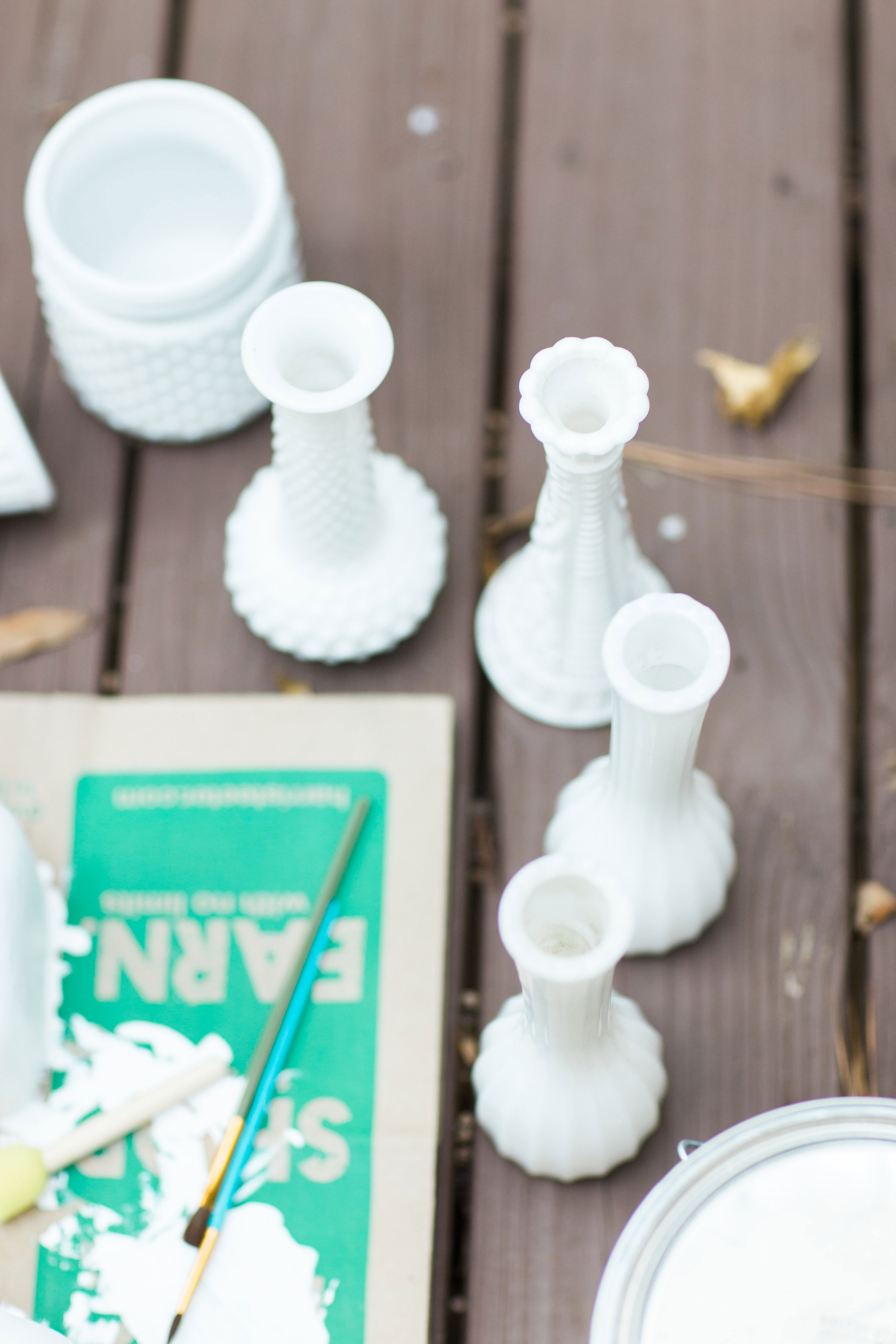 How to Make DIY Milk Glass. Click through for the easy step-by-step guide to making your own inexpensive version.