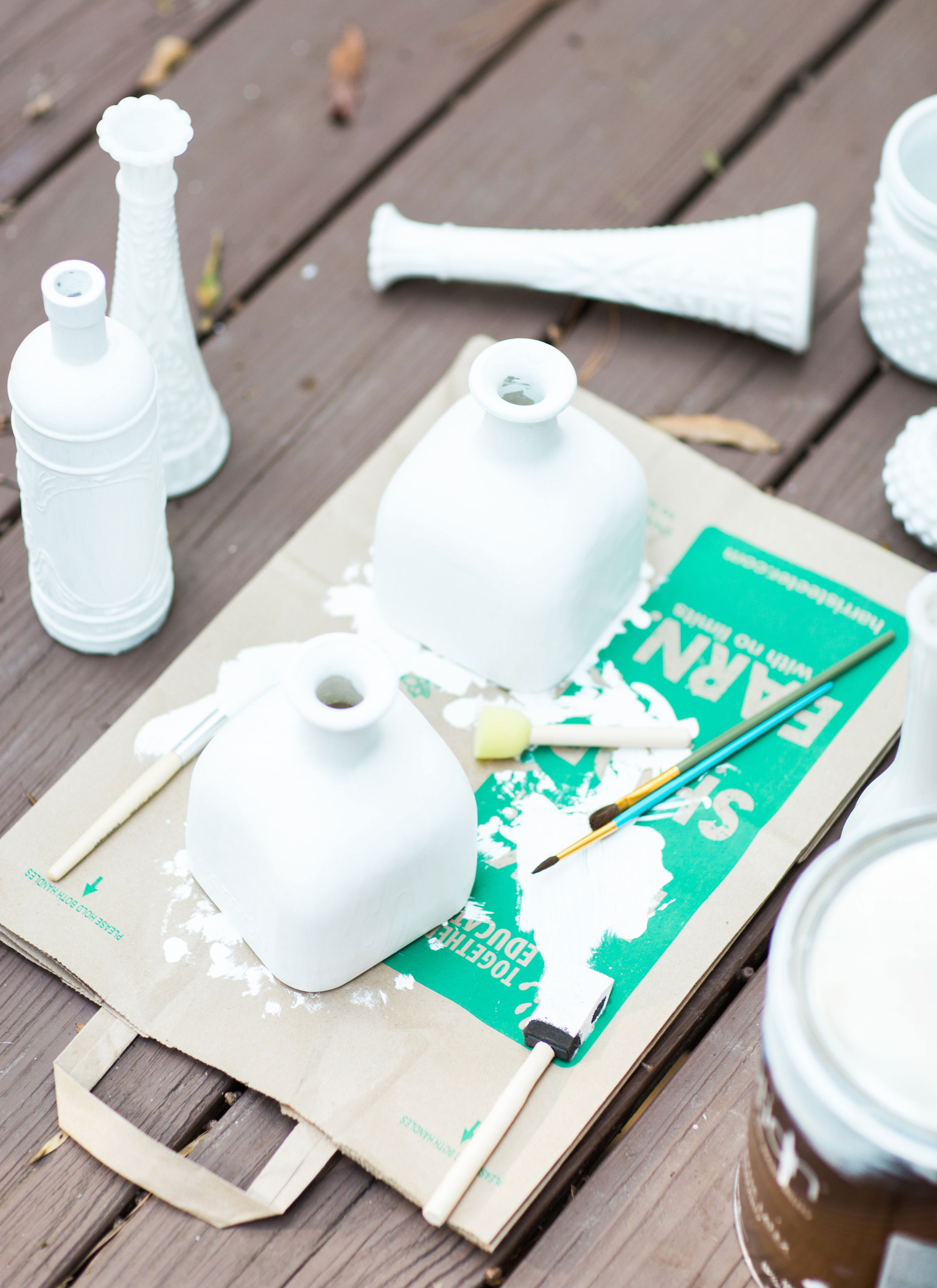 How to Make DIY Milk Glass. Click through for the easy step-by-step guide to making your own inexpensive version.