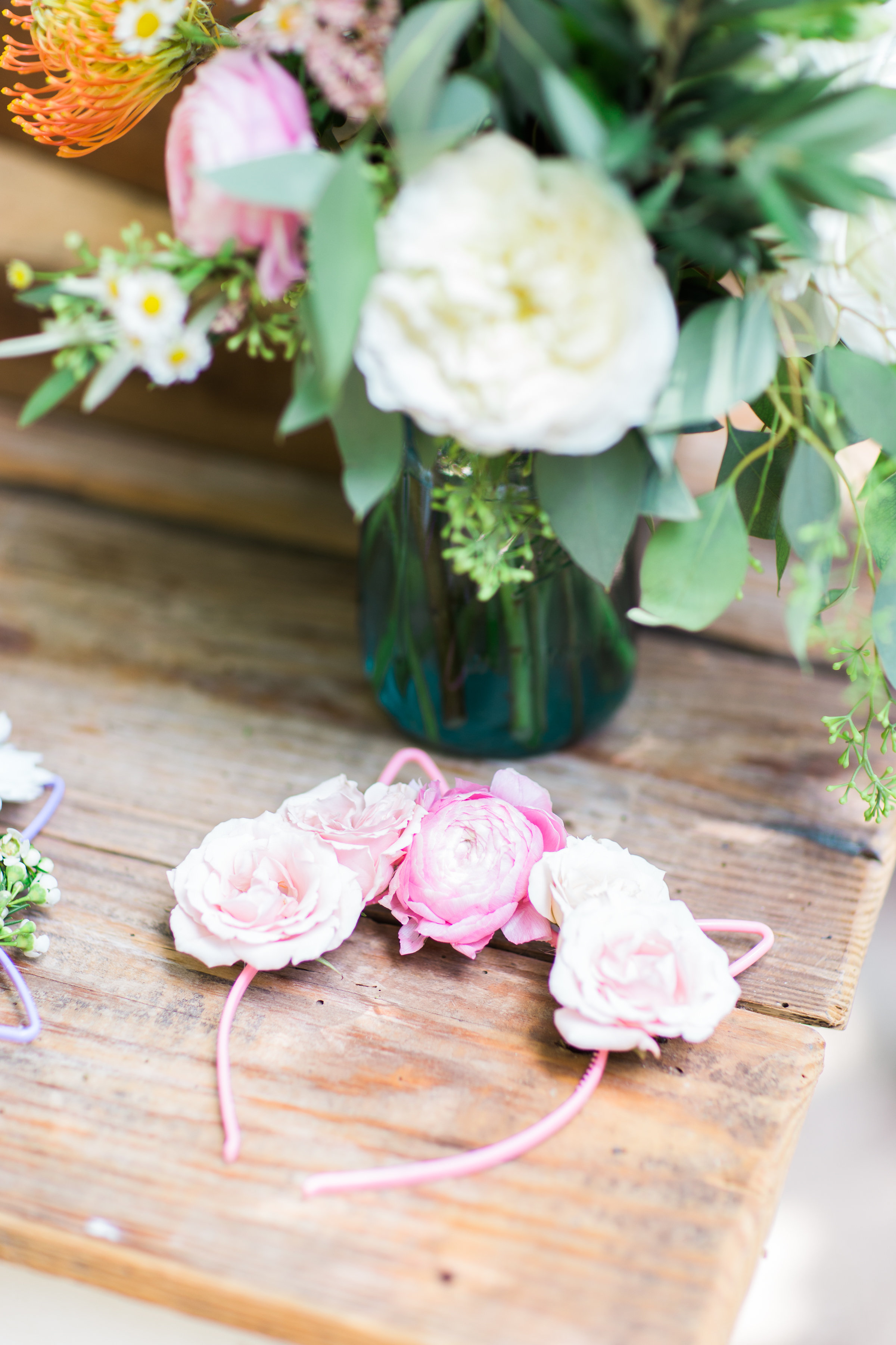 Behind-the-Scenes of a Whimsical Bohemian Backyard Birthday Festival: "flower crown" cat and bunny ears. Click through for the details. | glitterinc.com | @glitterinc