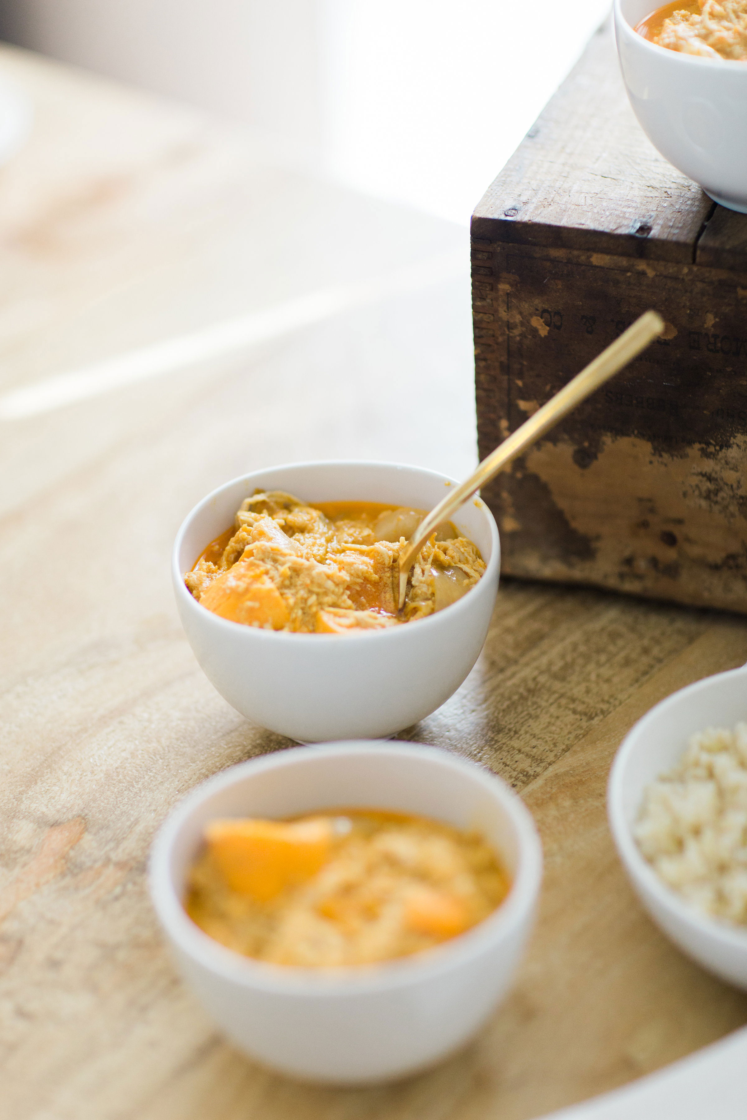 Our favorite 3-Ingredient Trader Joe's Thai Coconut Curry Chicken. Click through for the EASY recipe. | glitterinc.com | @glitterinc