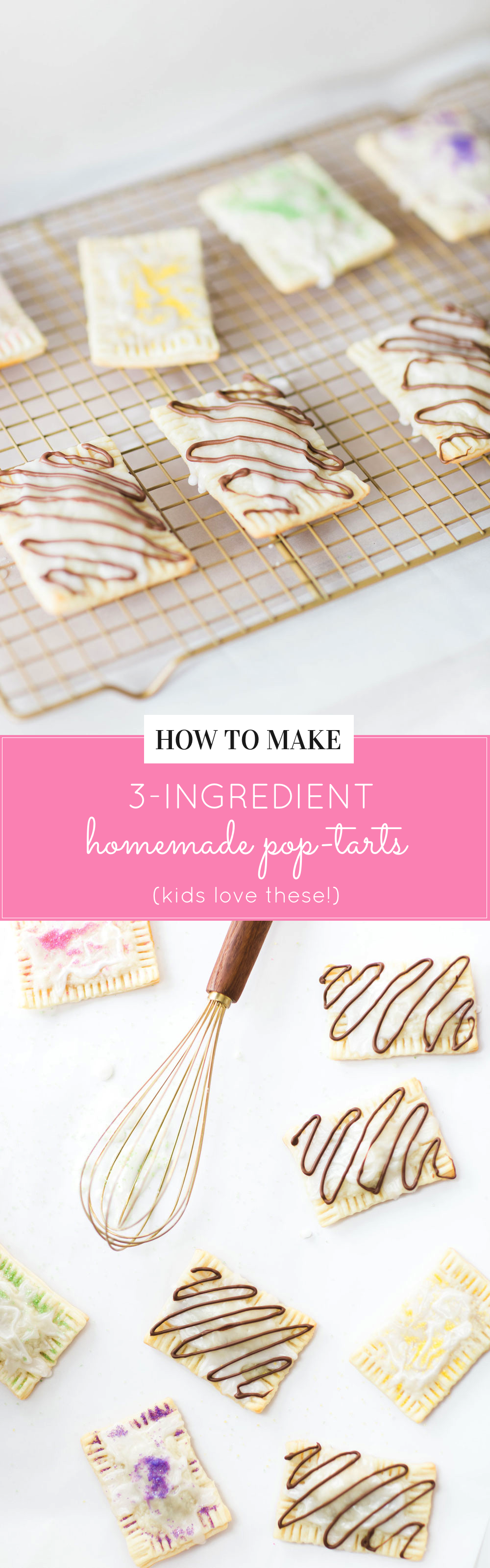 How to Make 3-Ingredient Homemade Pop-Tarts; including a vegan version! Kids LOVE making these. Click through for the simple recipe. | glitterinc.com | @glitterinc