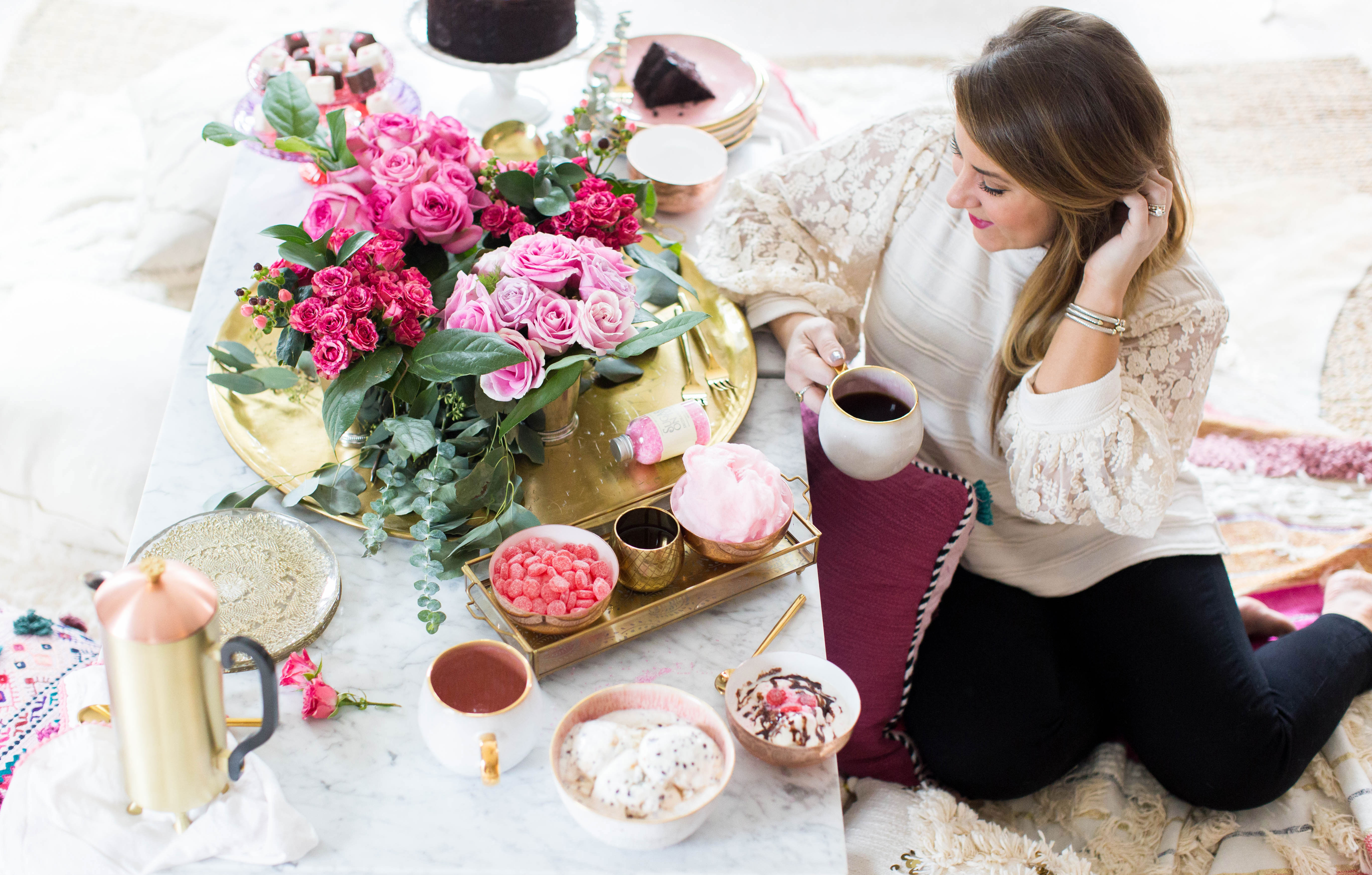 How to Throw a Valentine's Day Inspired Dessert Party this Galentine's Day. Click through for all of the pretty details. | glitterinc.com | @glitterinc