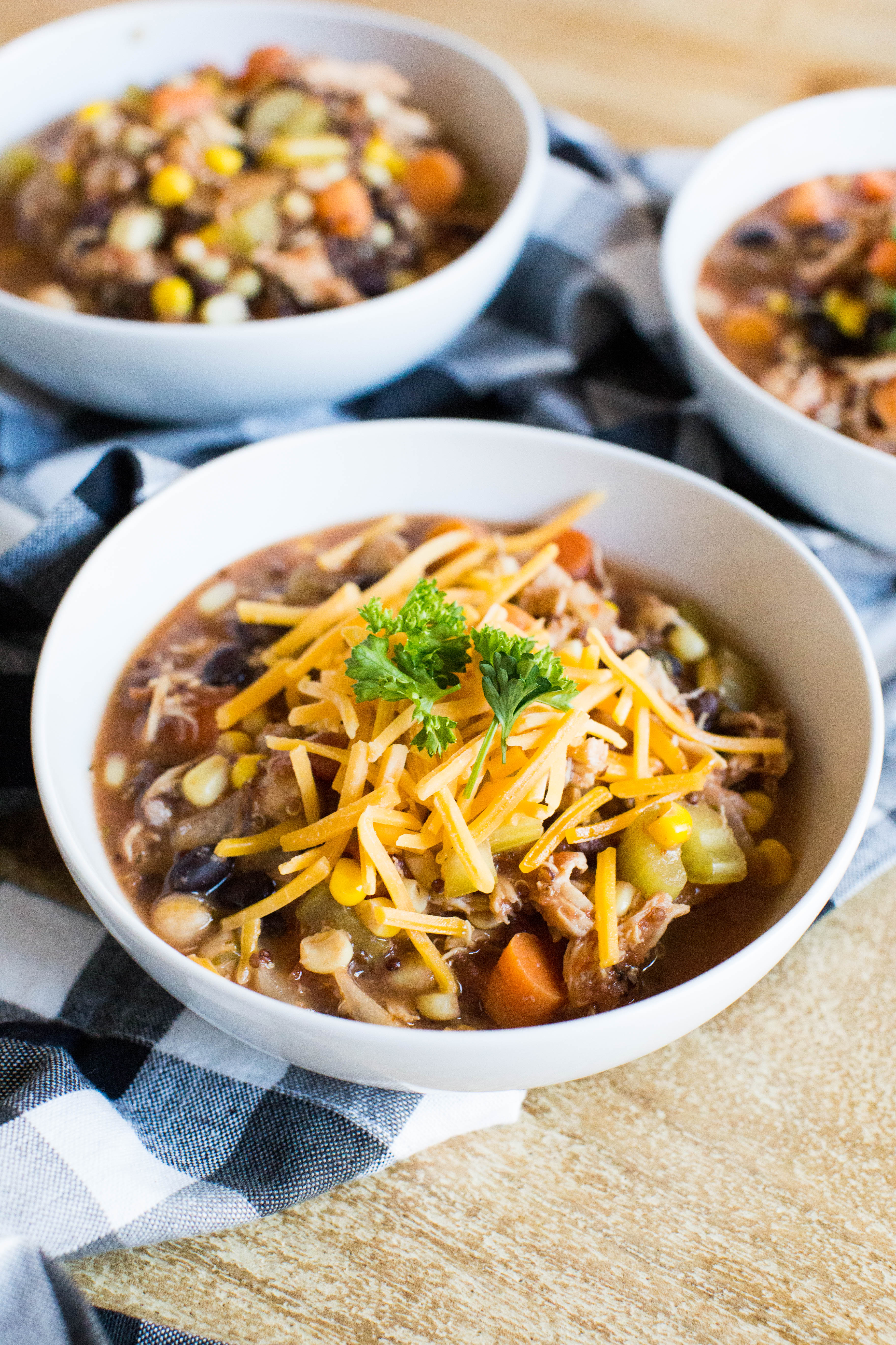 Slow Cooker Chicken Vegetable Quinoa Soup - Glitter, Inc.