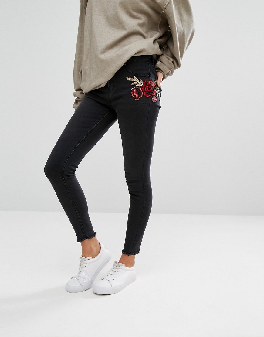 ASOS Embroidered Skinny Jeans