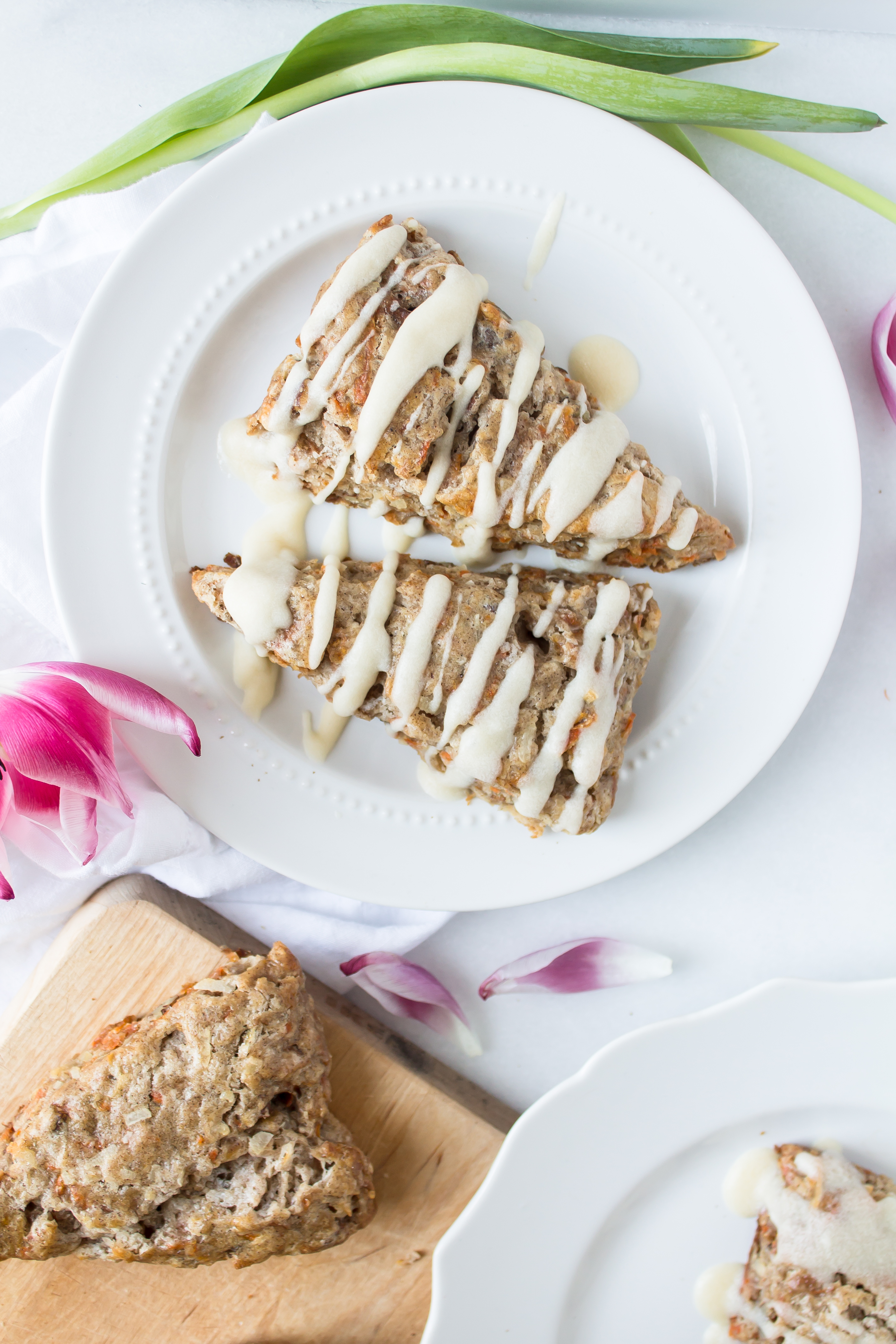 Carrot Cake Scones Recipe with Cream Cheese Glaze by lifestyle blogger Lexi of Glitter, Inc.