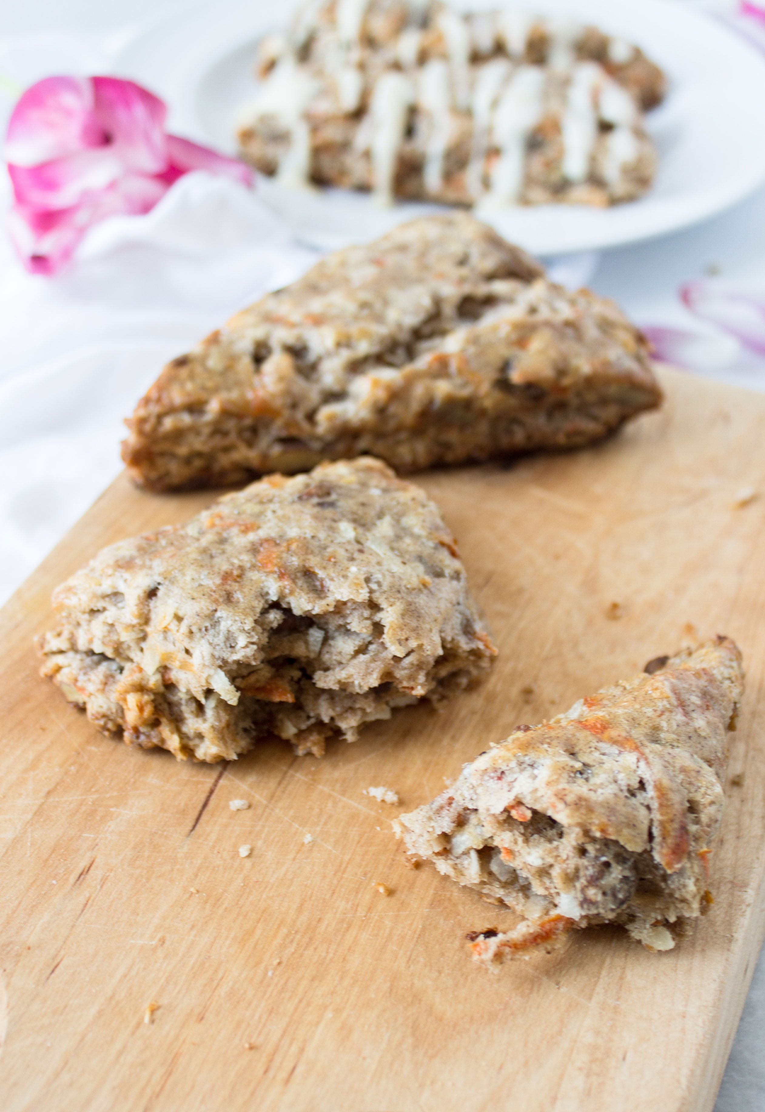 Carrot Cake Scones Recipe with Cream Cheese Glaze by lifestyle blogger Lexi of Glitter, Inc.