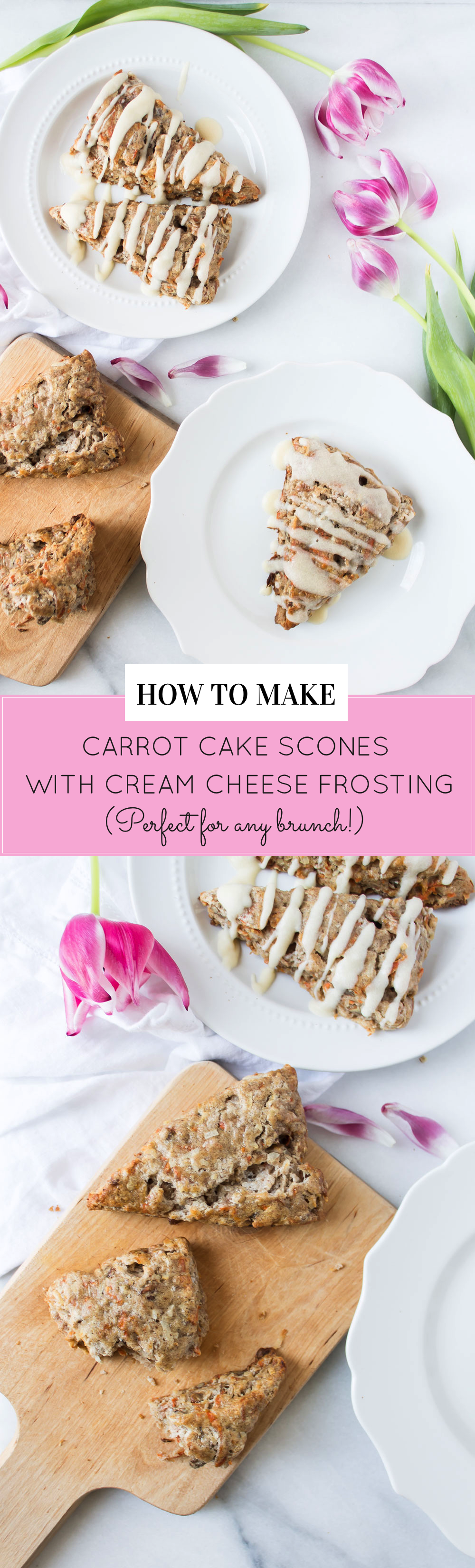 Carrot Cake Scones Recipe with Cream Cheese Glaze by lifestyle blogger Lexi of Glitter, Inc.