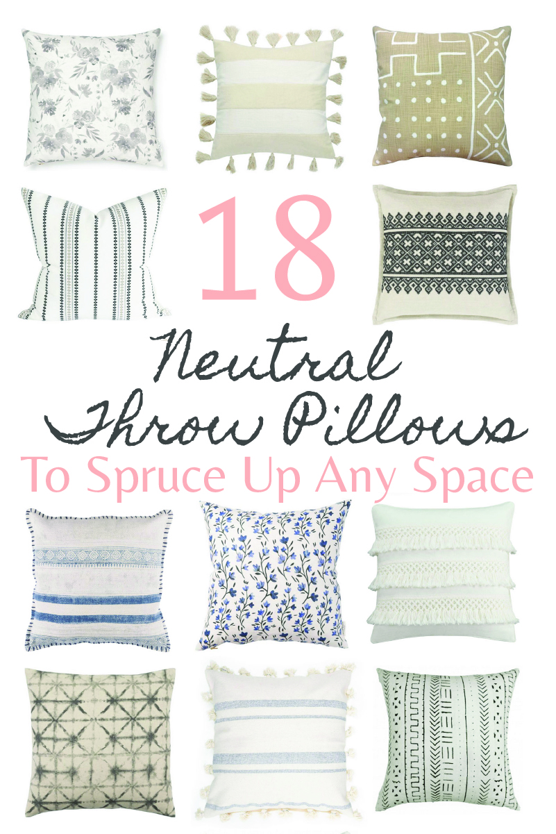 Neutral Throw Pillows to Spruce Up Any Space - Home Decor - GLITTERINC.COM