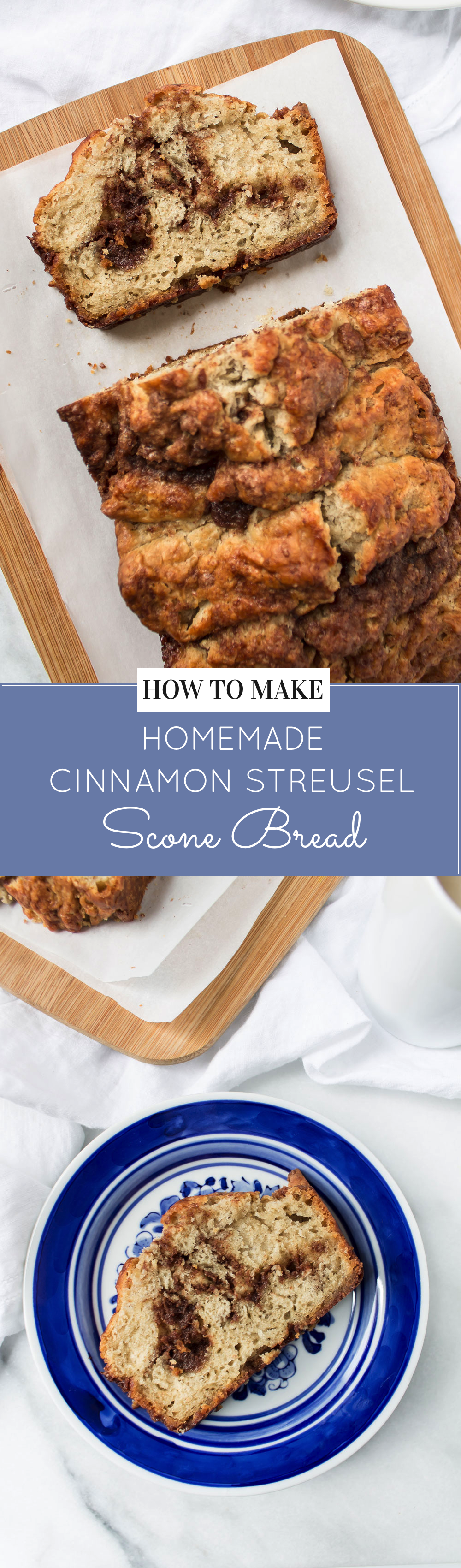 Food Blogger Lexi of Glitter, Inc. shares how to make homemade cinnamon streusel scone bread on Glitter, Inc. Click through for the recipe. | glitterinc.com | @glitterinc