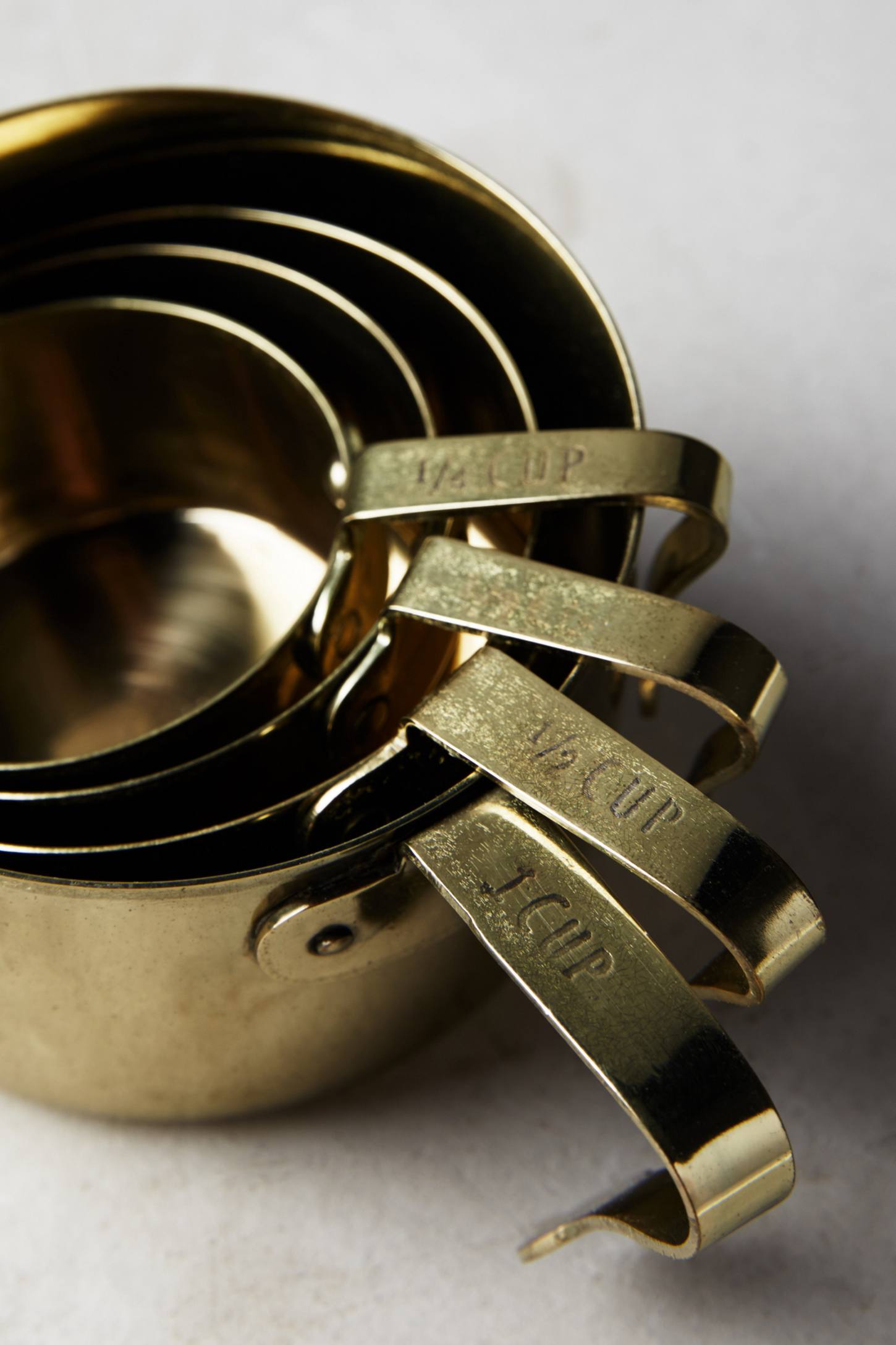 Brass-Finished Measuring Cups