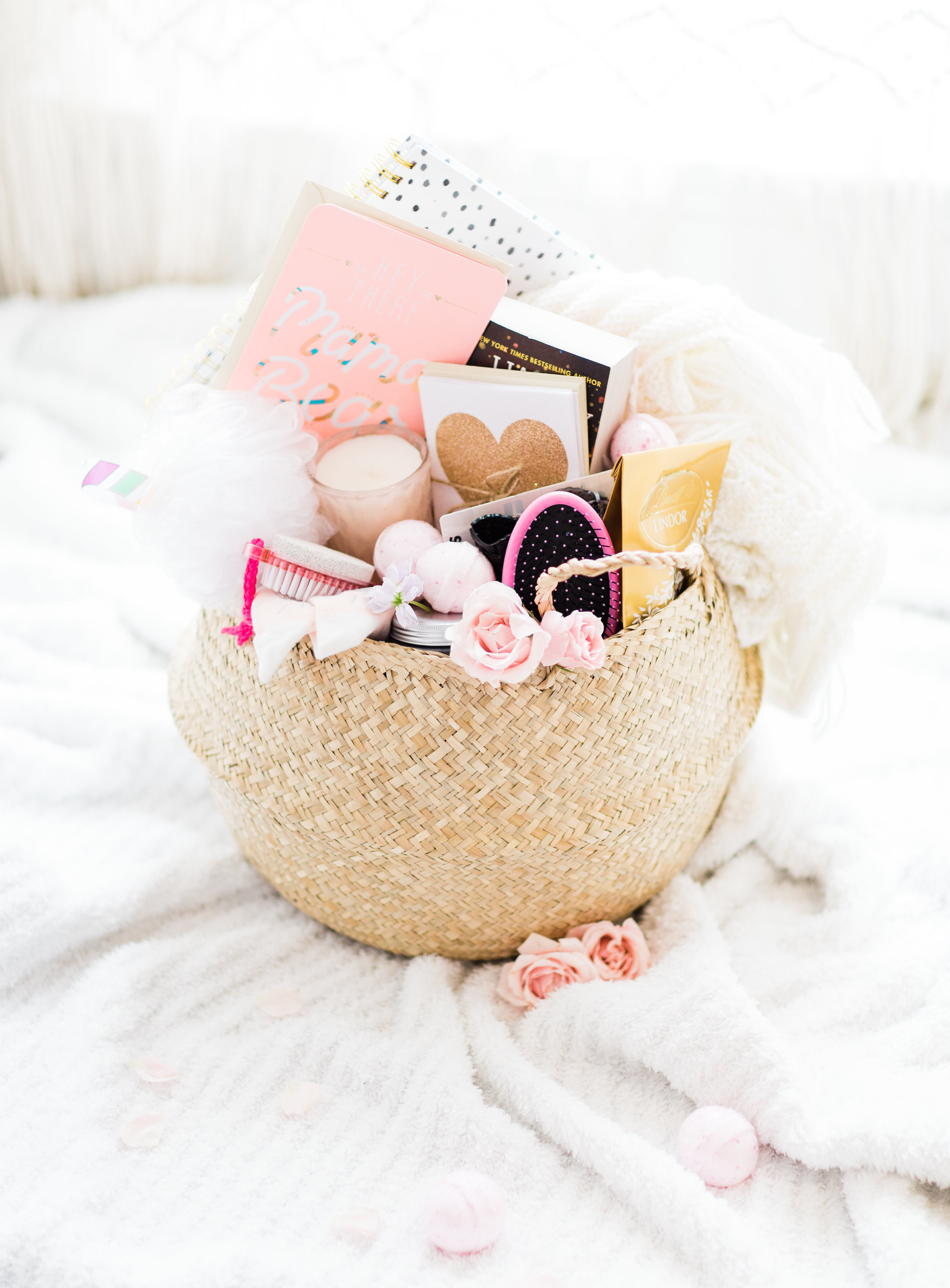 Lifestyle blogger Lexi of Glitter, Inc. shares how to make a new mom survival basket that any mama with a brand new baby would love. Click through for the DIY. | glitterinc.com | @glitterinc