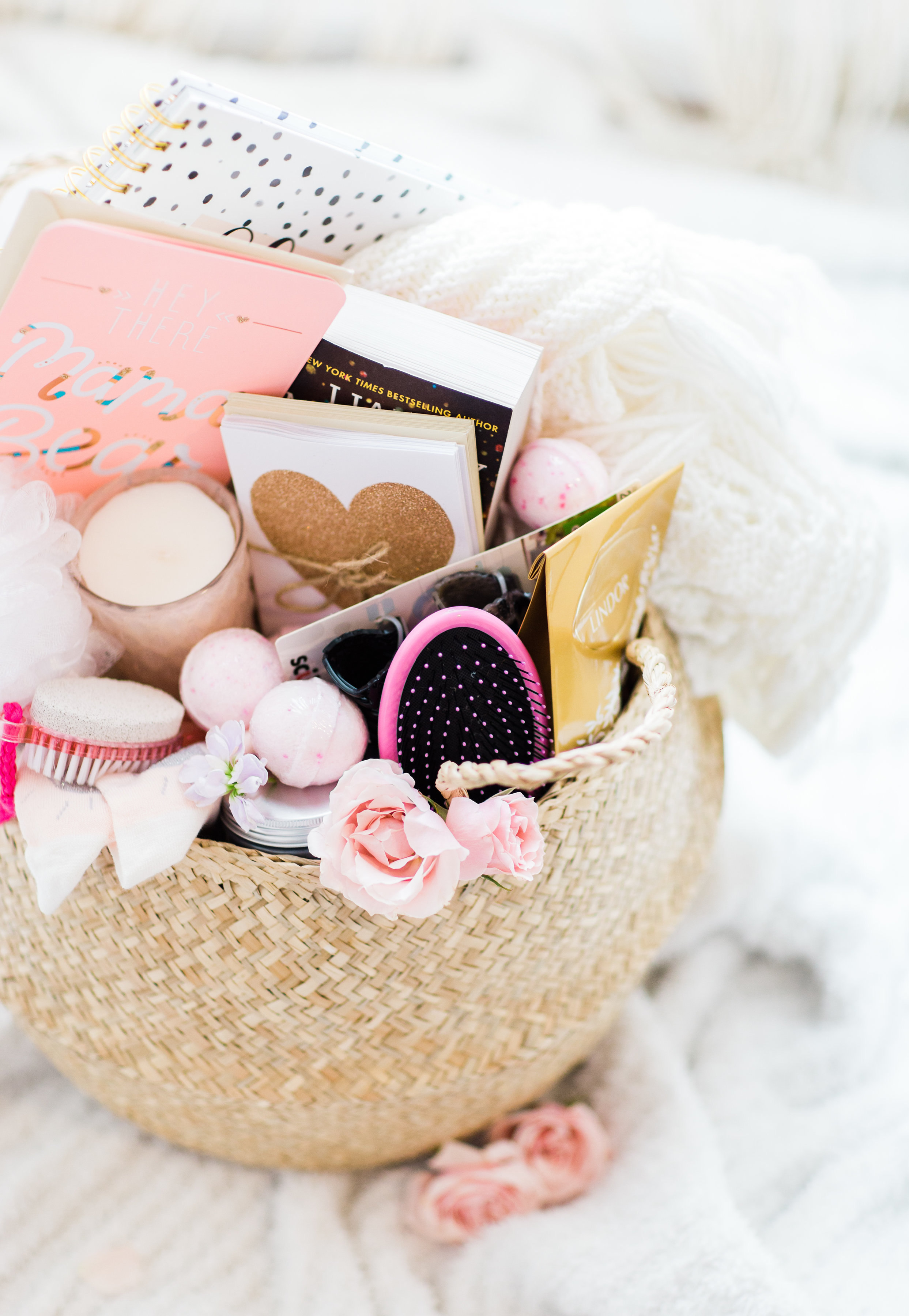 Lifestyle blogger Lexi of Glitter, Inc. shares how to make a new mom survival basket that any mama with a brand new baby would love. Click through for the DIY. | glitterinc.com | @glitterinc