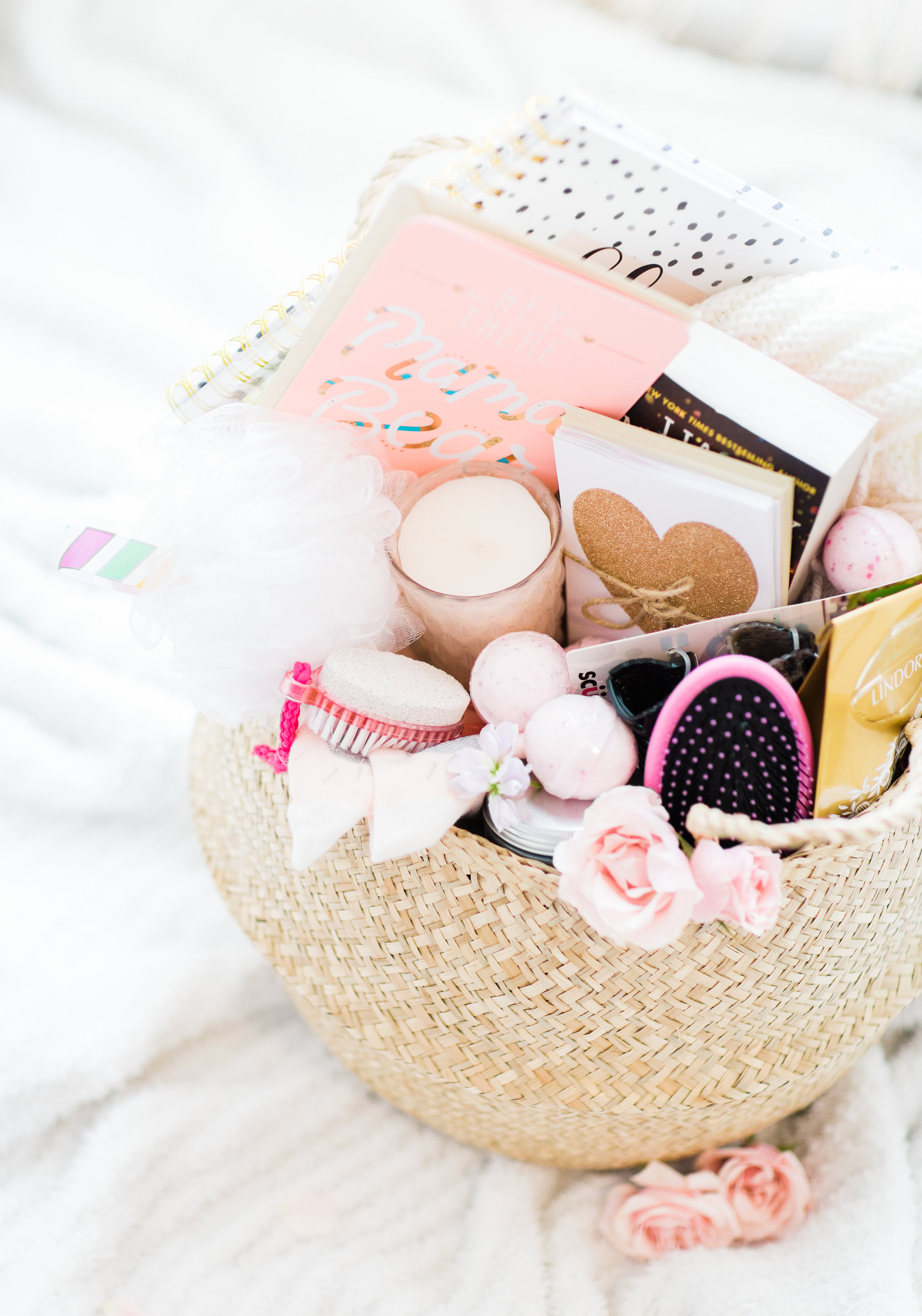 Lifestyle blogger Lexi of Glitter, Inc. shares how to make a new mom survival basket that any mama with a brand new baby would love. Click through for the DIY. | glitterinc.com | @glitterinc