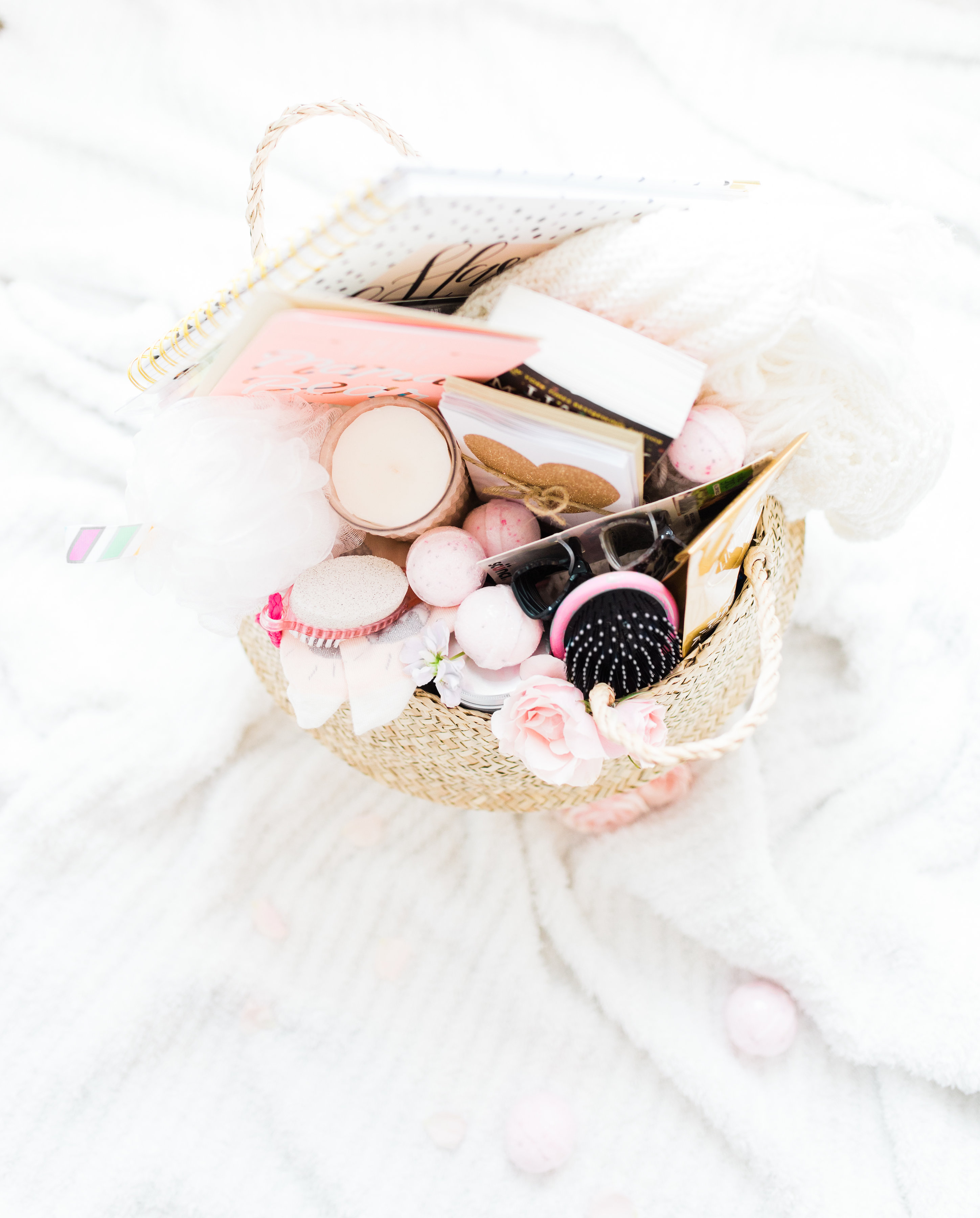 Lifestyle blogger Lexi of Glitter, Inc. shares how to make a new mom survival basket that any mama with a brand new baby would love. Click through for the DIY. | glitterinc.com | @glitterinc