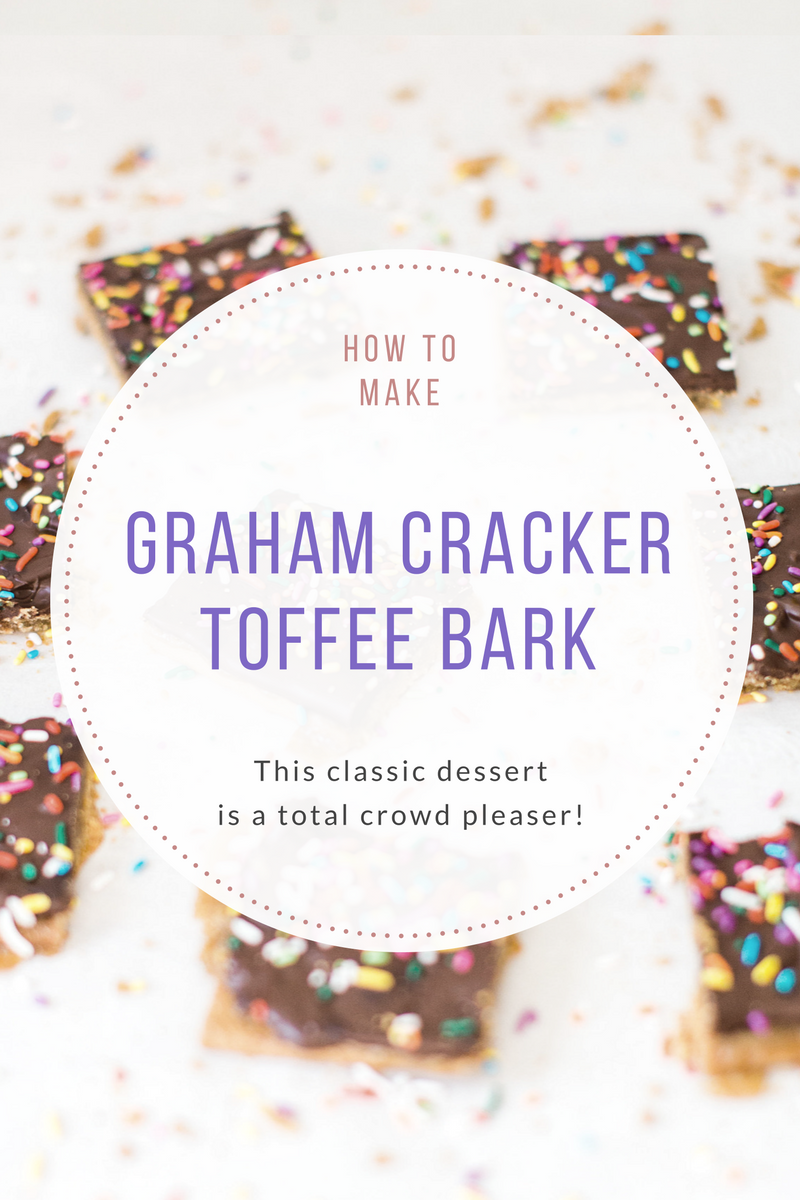 This classic graham cracker toffee bark, a.k.a., graham cracker crack, is a total crowd pleaser, and for good reason. Click through for the recipe. | glitterinc.com | @glitterinc