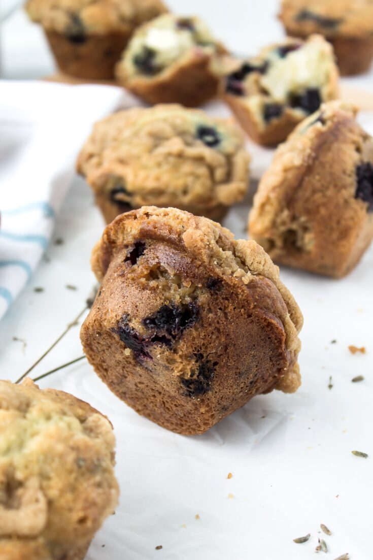 Blueberry Lavender Streusel Muffins