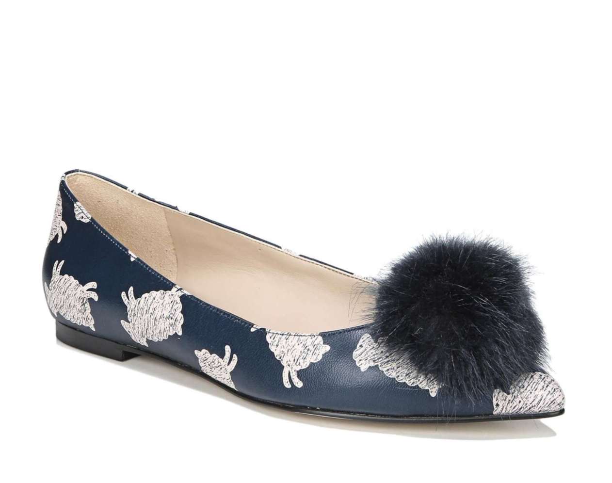 The season of stylish flats is here! Fall shoe love: Sam Edelman Raddie Faux Fur Pompom Flat | glitterinc.com | @glitterinc