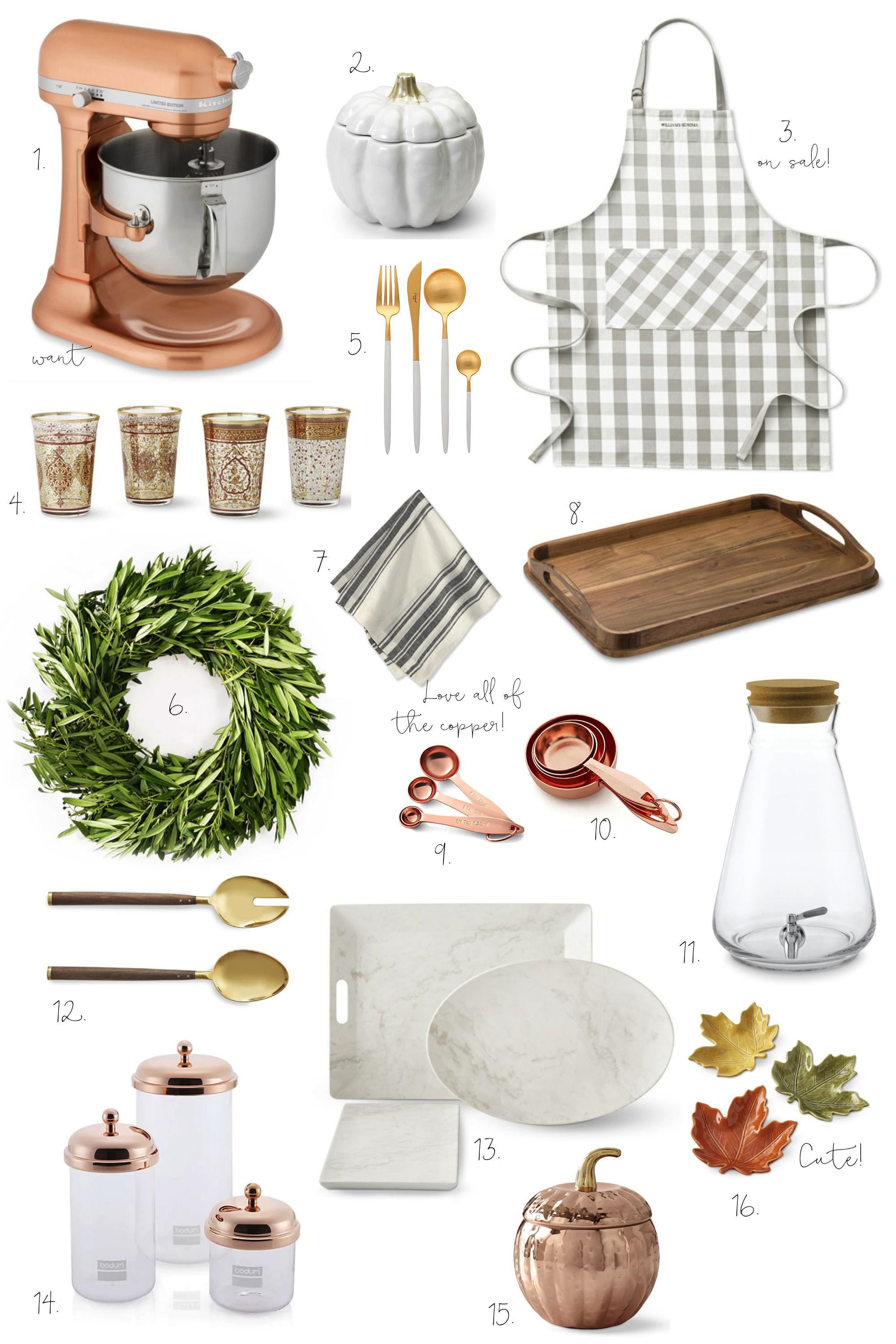 Lifestyle blogger Lexi of Glitter, Inc. combines her love of cooking and baking and fall décor, rounding up a few fall kitchen must-haves topping her wish list. | glitterinc.com | @glitterinc - Fall Kitchen Decor: 16 Must-Haves by North Carolina style blogger Glitter, Inc.