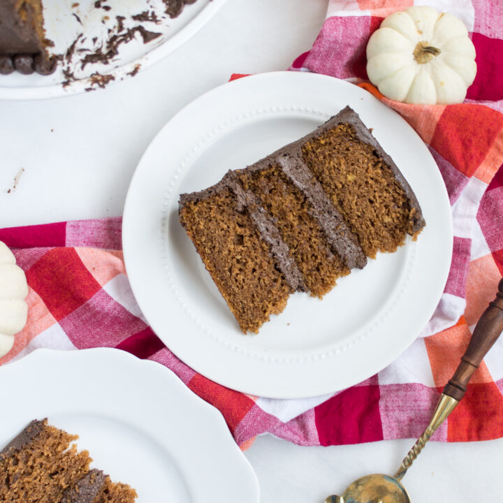 Pumpkin Cake Recipe with Fluffy Chocolate Frosting