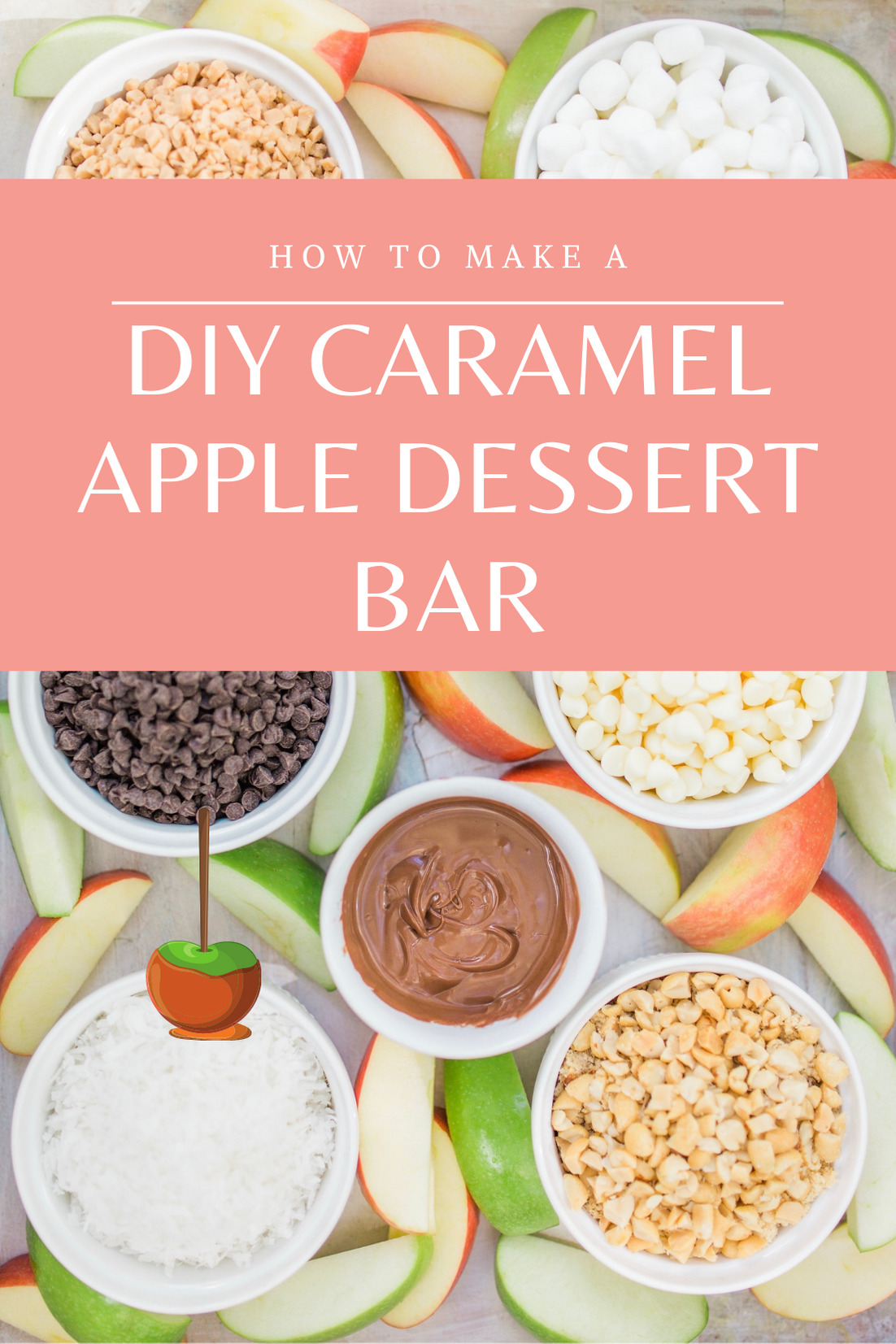 Celebrate all things fall and make your own DIY caramel apple bar: the perfect easy dessert for Halloween, Thanksgiving, and everything in between! | glitterinc.com | @glitterinc