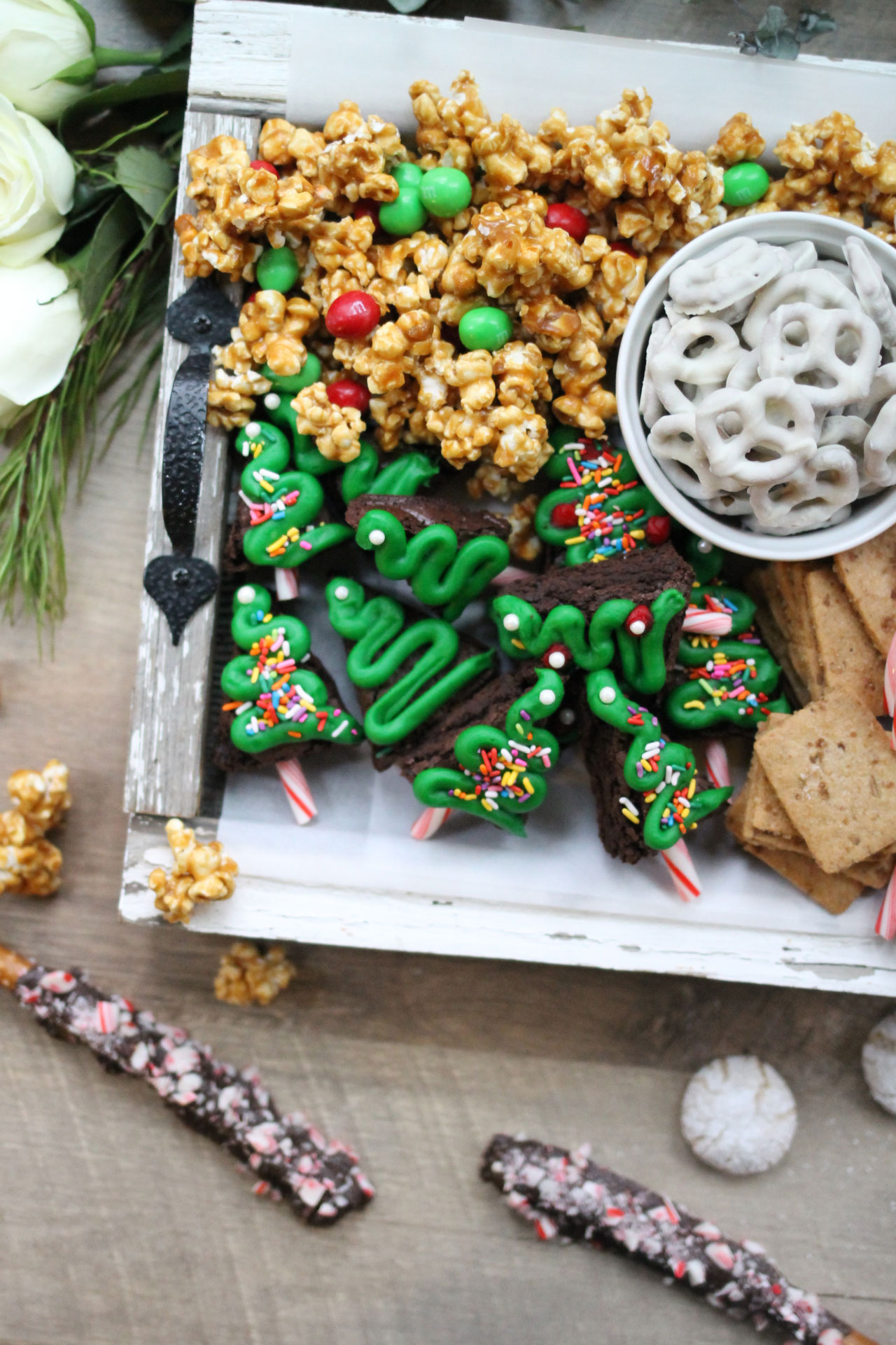 How to make the ultimate dessert snack board for the holidays; a.k.a., a sweet charcuterie spread. | glitterinc.com | @glitterinc - How to Make a Holiday Dessert Charcuterie Board by North Carolina foodie blogger Glitter, Inc.
