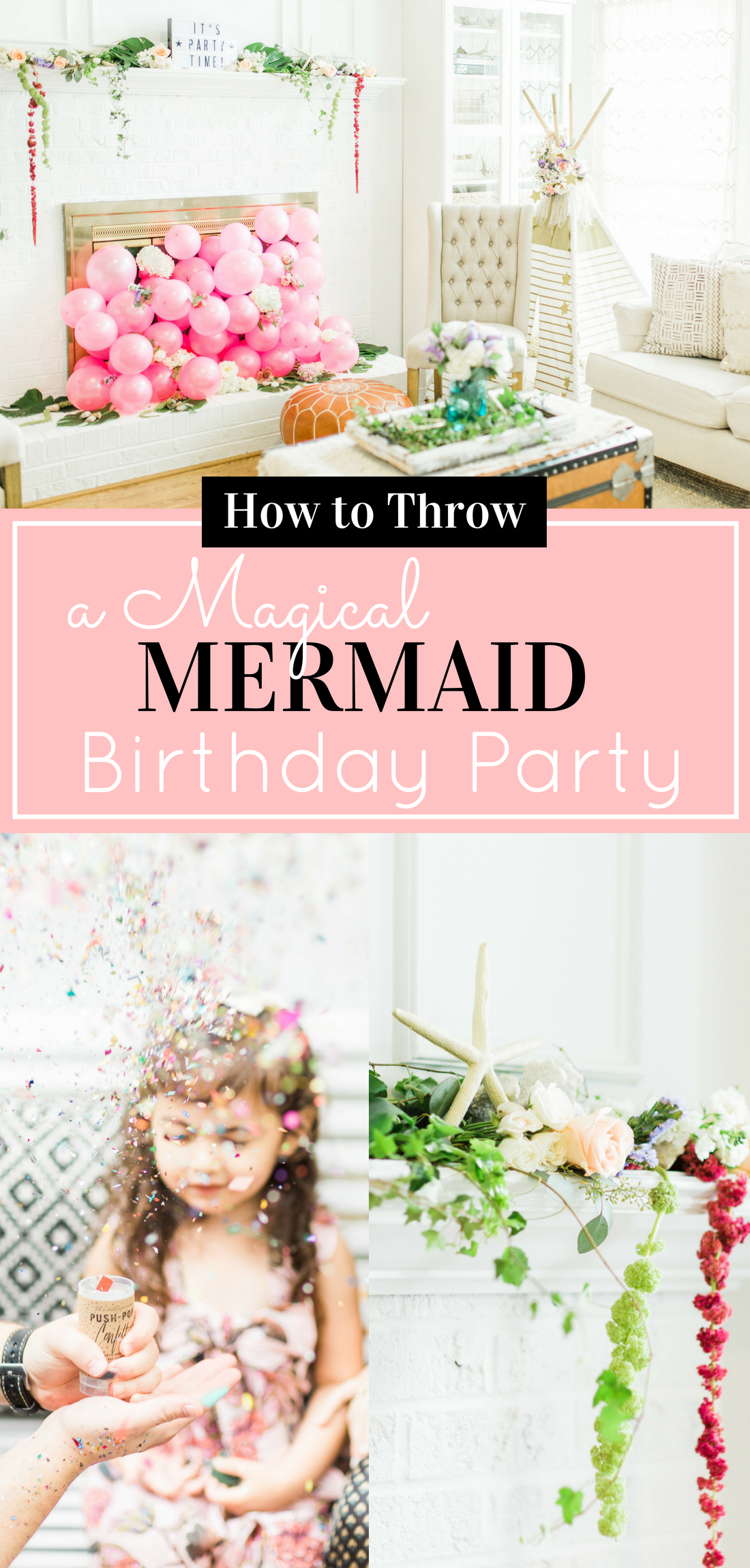 Behind-the-scenes of a magical, whimsical little girl's mermaid birthday party, complete with mermaid dessert bar, games, prizes, and crafts. Click through for the details. #mermaidparty #birthdayparty #kidsparty #mermaidbirthday #mermaid #seaparty #oceanparty #partyinspiration | glitterinc.com | @glitterinc