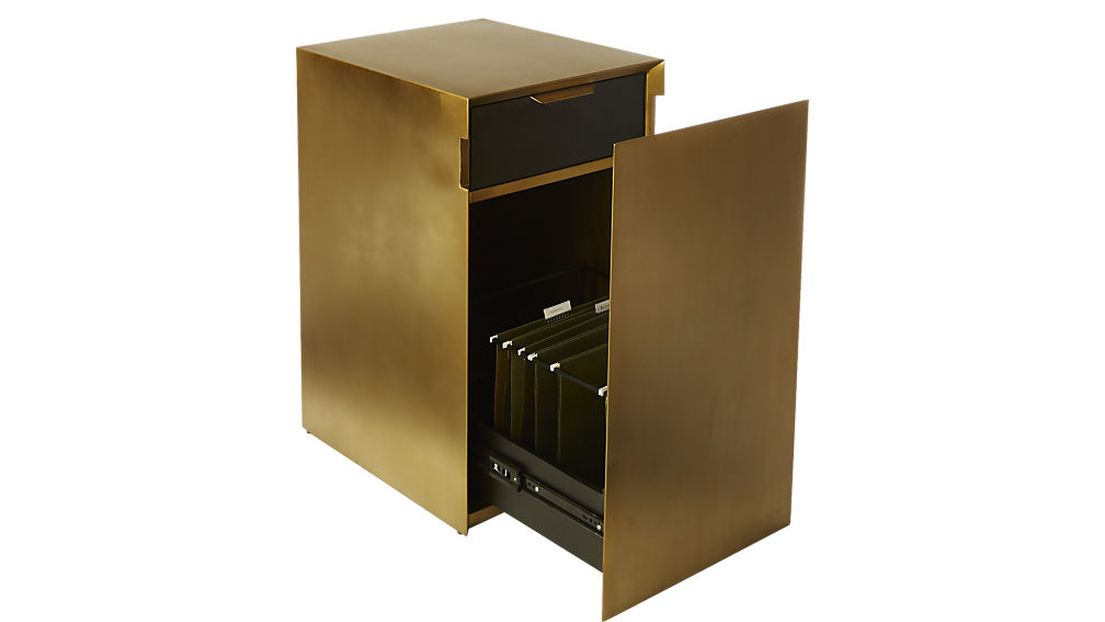 CB2 Gold File Cabinet