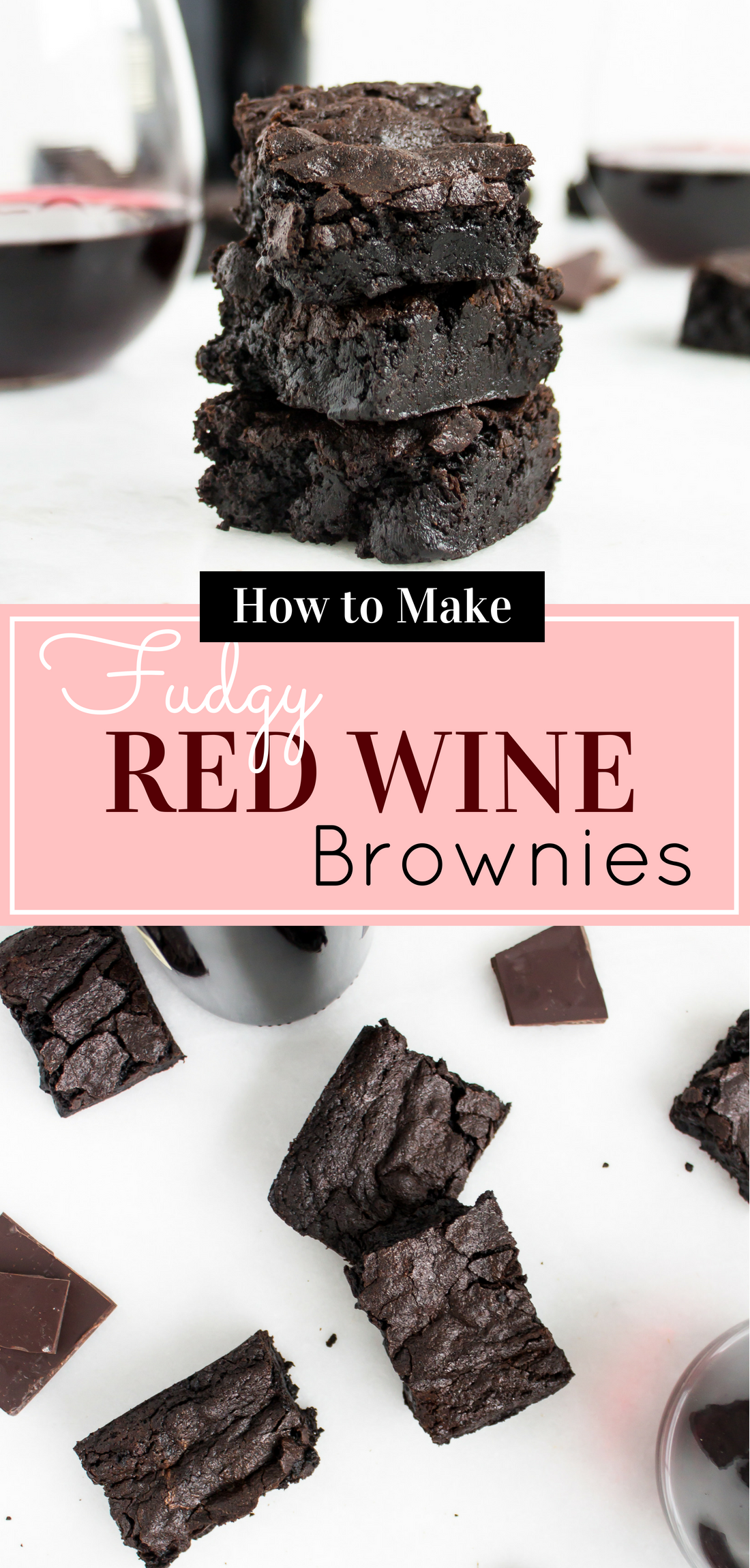 If you love brownies, and you love wine - because, who doesn't love BOTH of those things? - you are going to love, love, love these fudgy red wine brownies. #brownies #redwinebrownies #dessert #boozybrownies #brownierecipe | glitterinc.com | @glitterinc