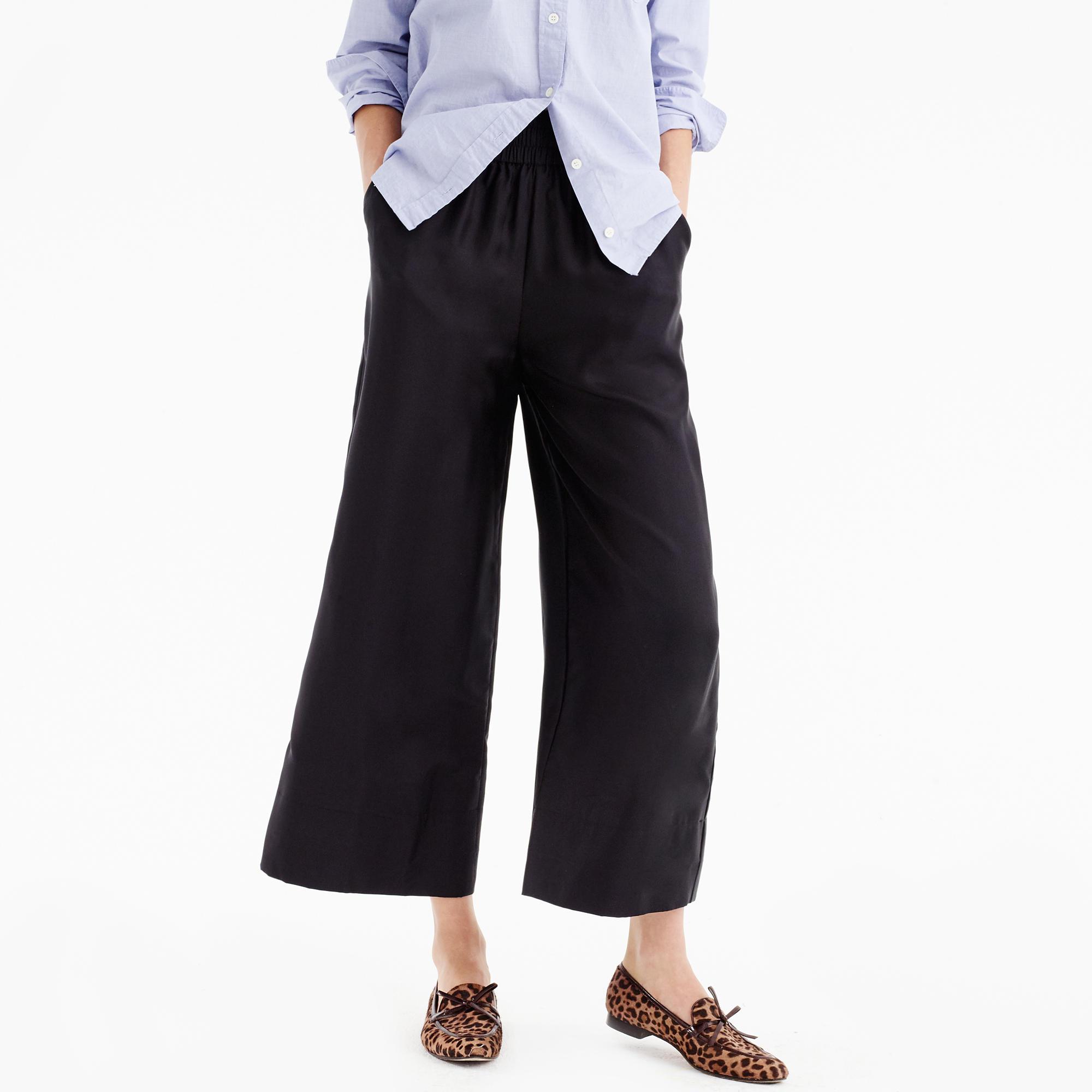 J.Crew Cropped Silk Pull-on Pant