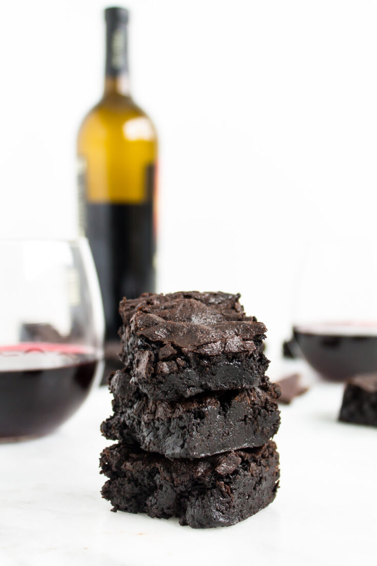 Fudgy Red Wine Brownies by popular North Carolina foodie blogger Glitter, Inc.