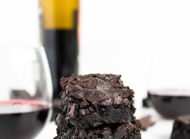 Fudgy Red Wine Brownies by popular North Carolina foodie blogger Glitter, Inc.