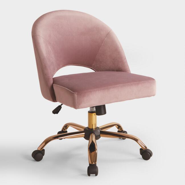 World Market Mauve Velvet Cosmo Upholstered Office Chair