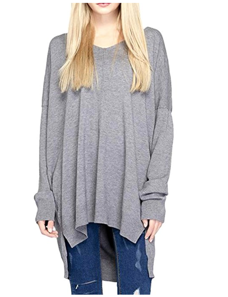 A great tunic is the perfect go-anywhere look, and all of these are under $30 and available on Amazon. Tunics and leggings = Mom Uniform 101. | glitterinc.com | @glitterinc // deep v-neck long sleeve hi-low pullover sweater - 18 Perfect Go-Anywhere Cute Tunics Under $30 on Amazon by popular North Carolina style blogger Glitter, Inc.